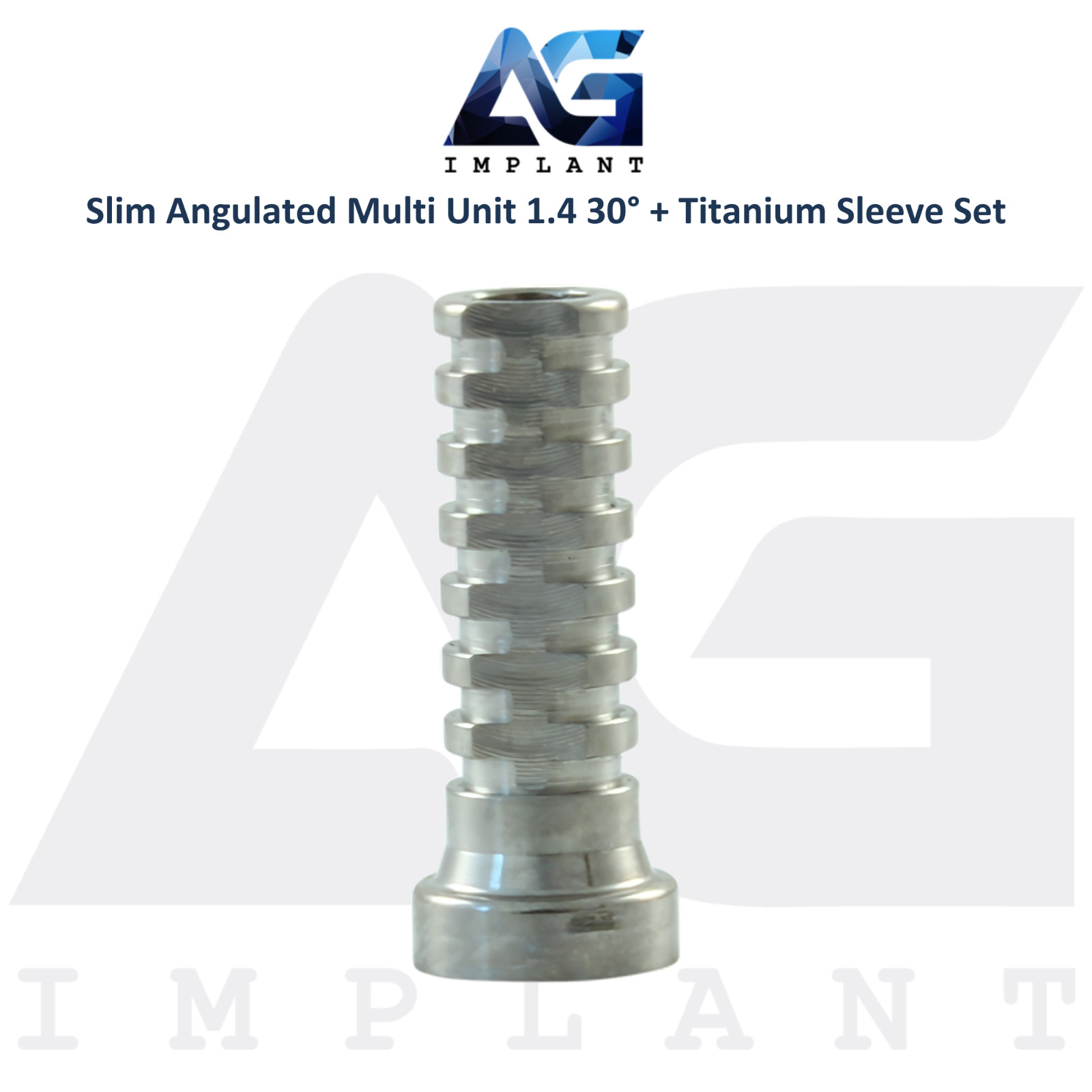10 Angulated Multi Unit 1.4 Prosthetic 30° Titanium Sleeve Slim Int Hex 2.0mm