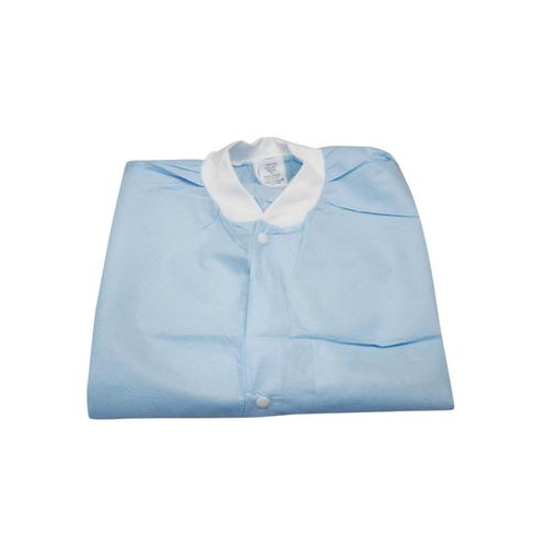 ValuMax 3660SBS Extra-Safe Lab Coats Knee Length Sky Blue Small 10/Pk