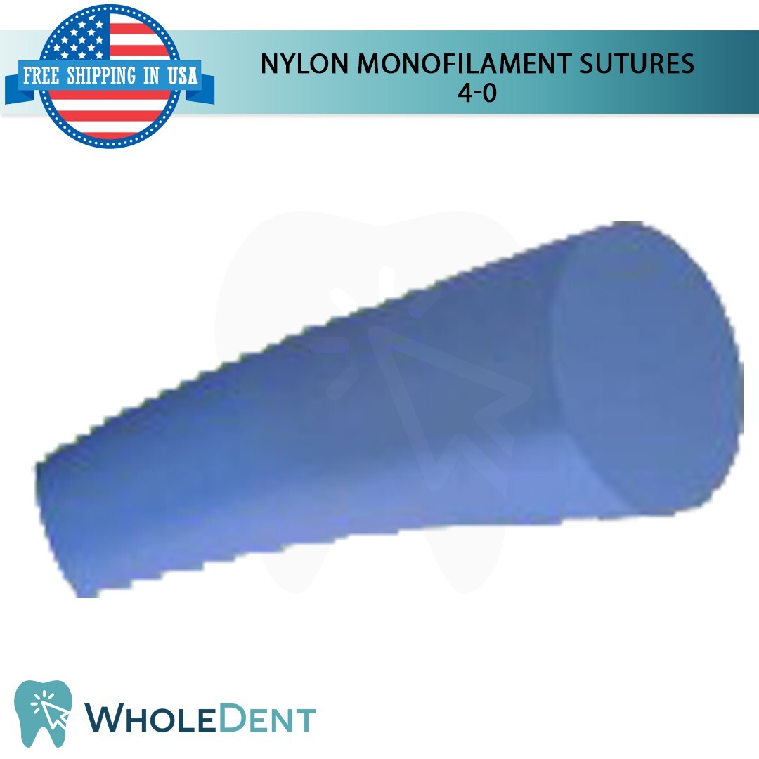 1X Atraumatic Nylon Suture Sewing Thread 3/8 Circle Reverse Sterile 4-0
