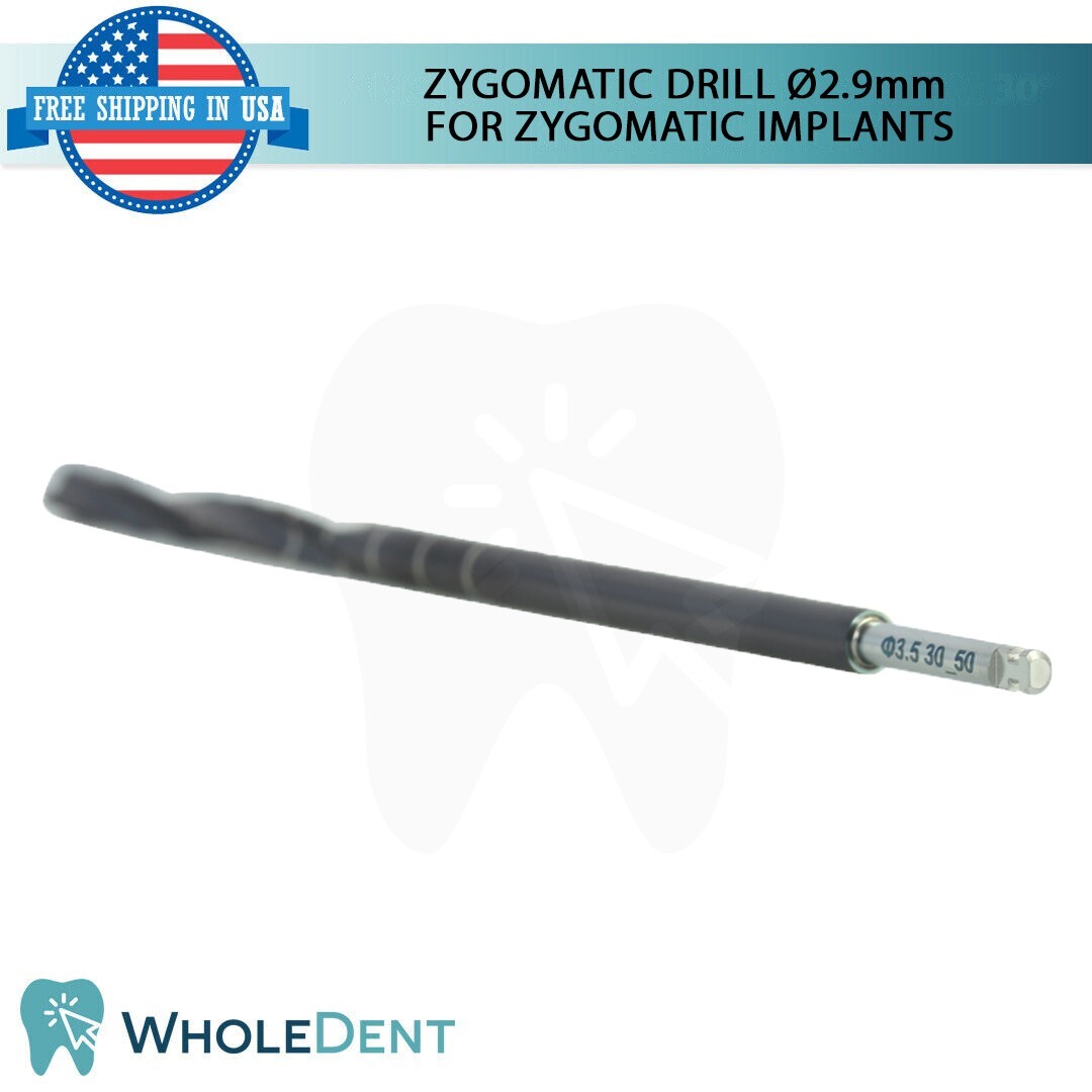 10X Zygomatic Drill Ø2.9mm 54.0mm/81.0 L (Diamond-Like Carbon) coating