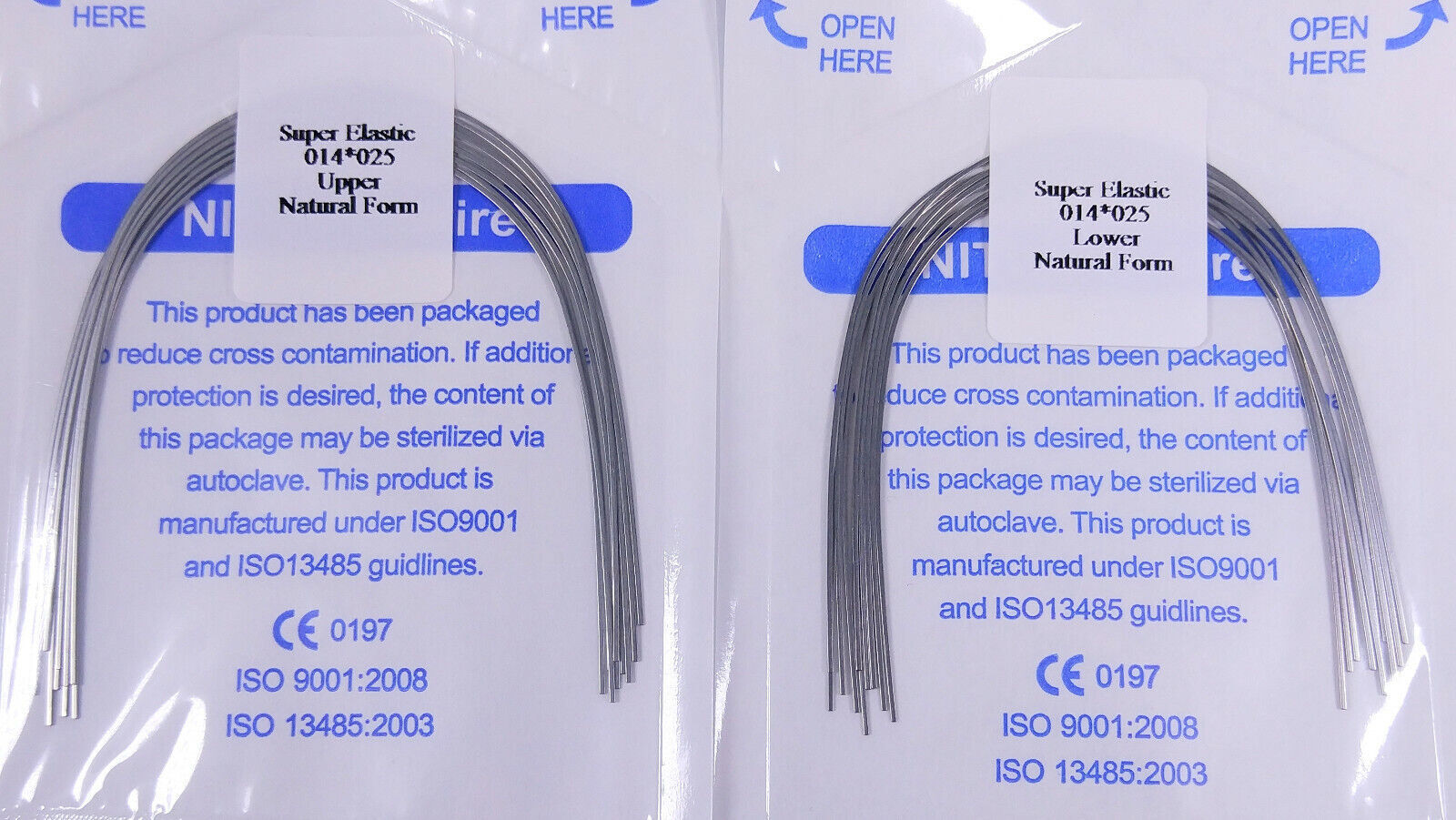 Dental Orthodontic Niti Arch Wire Rectangular Natural Form Super Elastic