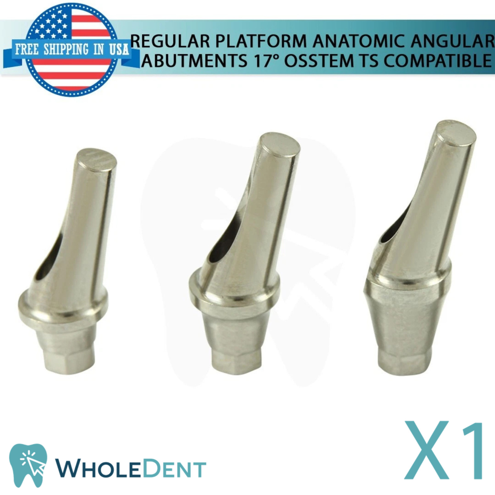 1x Dental Titanium Angled Anatomic 17° Prosthetic 0sstem® TS Regular Compatible