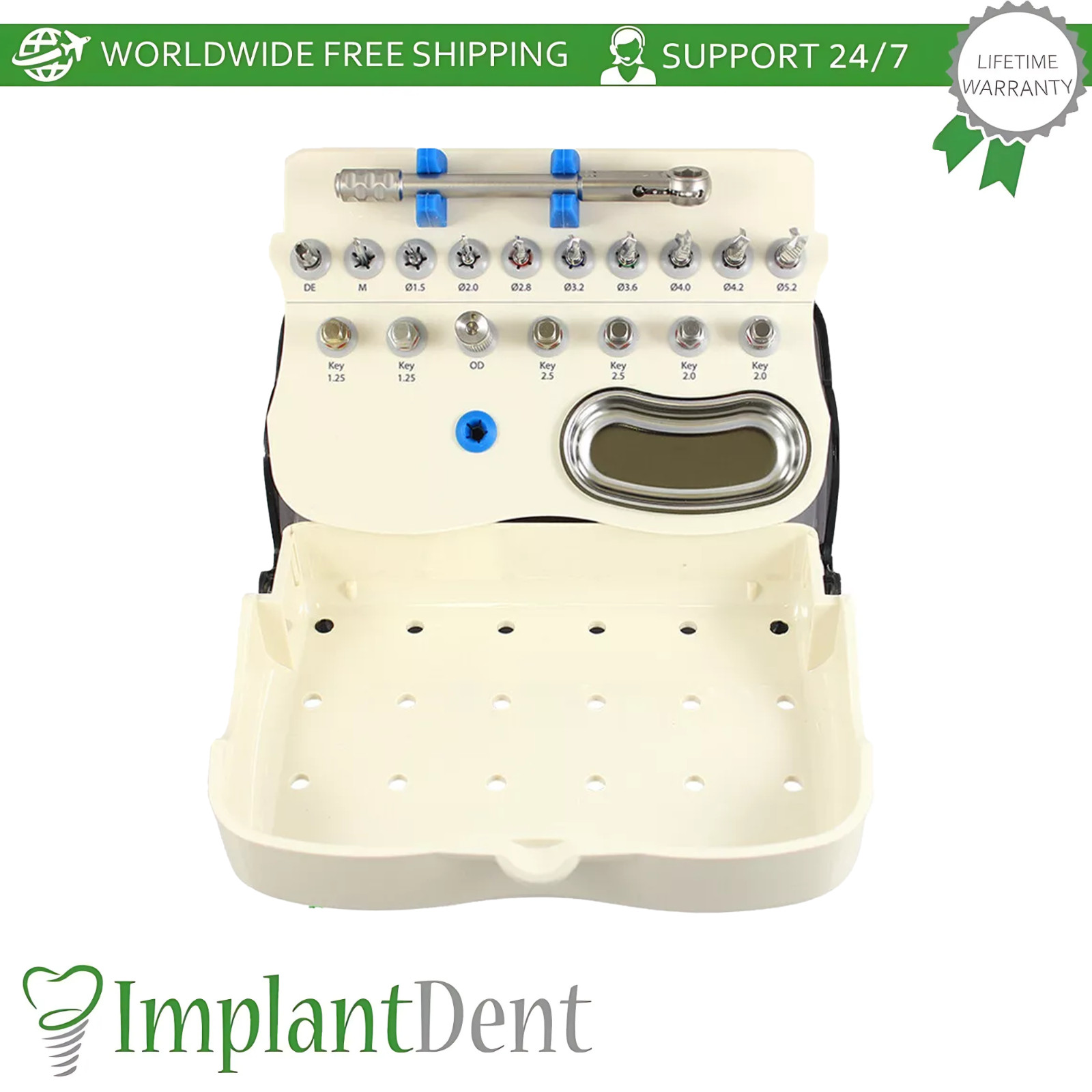 Dental Prime Kit Box Int Hex Content Plastic Stainless Steel Dentistry Lab Tool