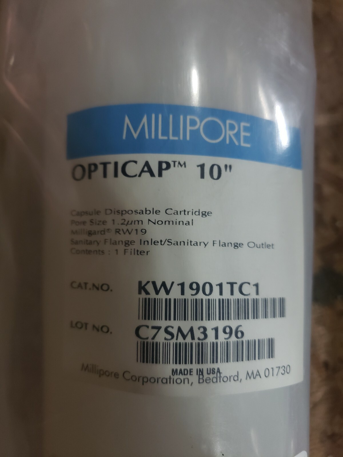Millipore Opticap 10 1.2 µm 1-1/2 in. TC/TC Milligard KW1901TC1