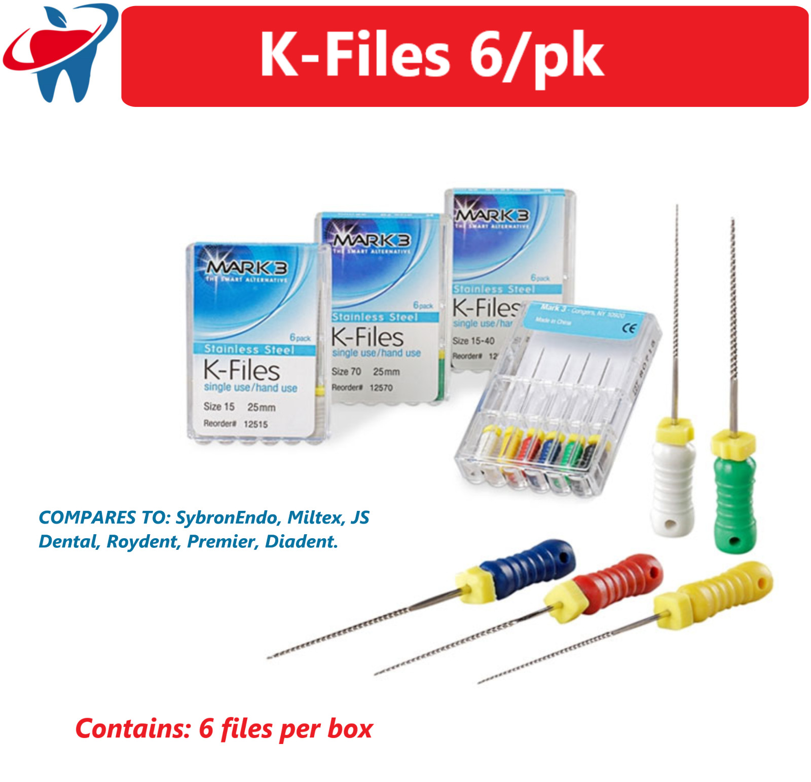 Dental Endodontic Endo K Files NiTi Hand Use Root Canal Files 21/25/28/31m MARK3