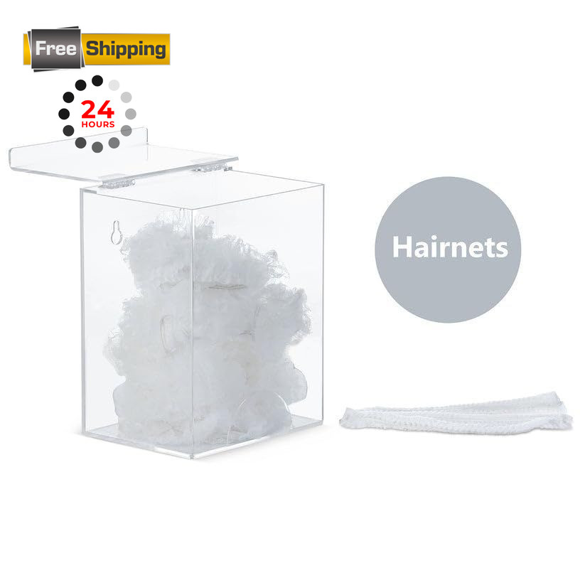 Inevibe Hairnet Dispenser and Glove Holder, Universal Acrylic Storage Clear