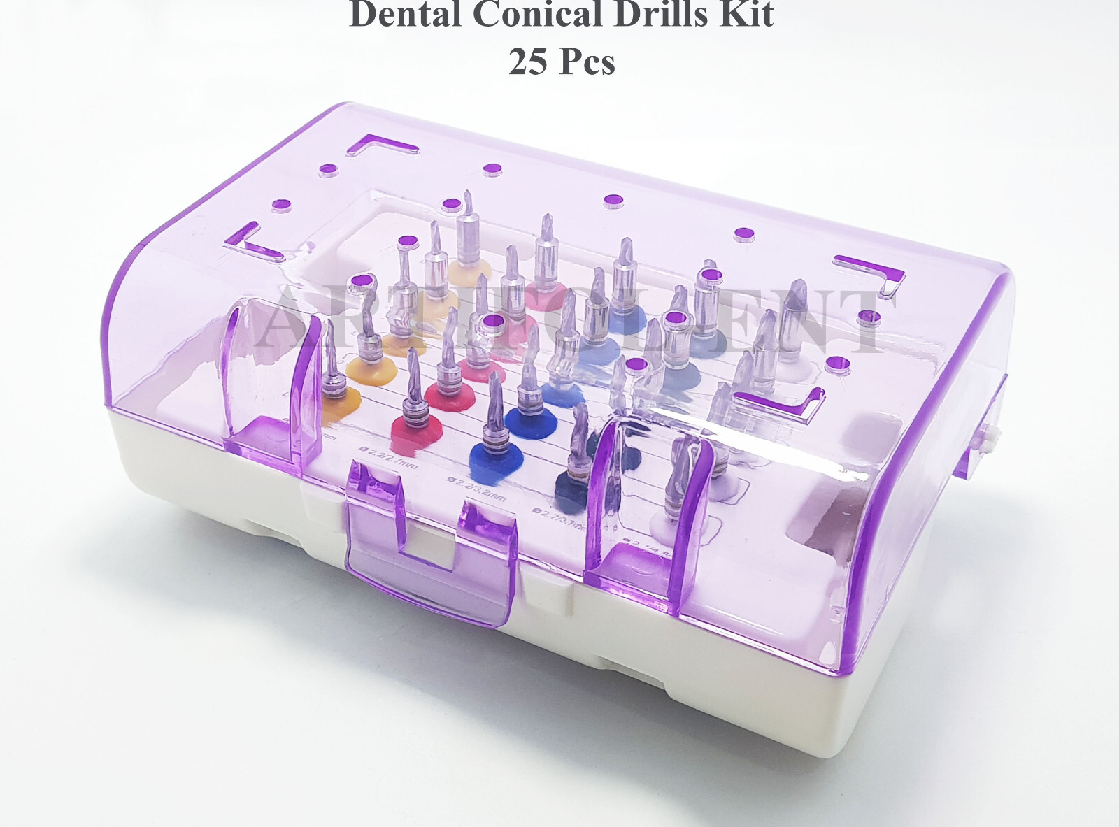 Dental Conical Drill Kit 25 Pcs with Stopper Implant Surgical Drills Kit