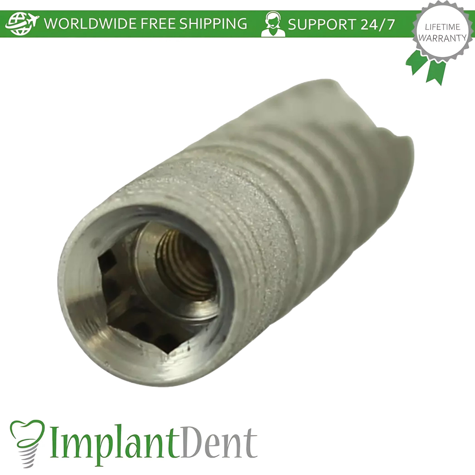 Spiral Dental Fixture Int Hex 2.42mm Connection Titanium Material Dentistry