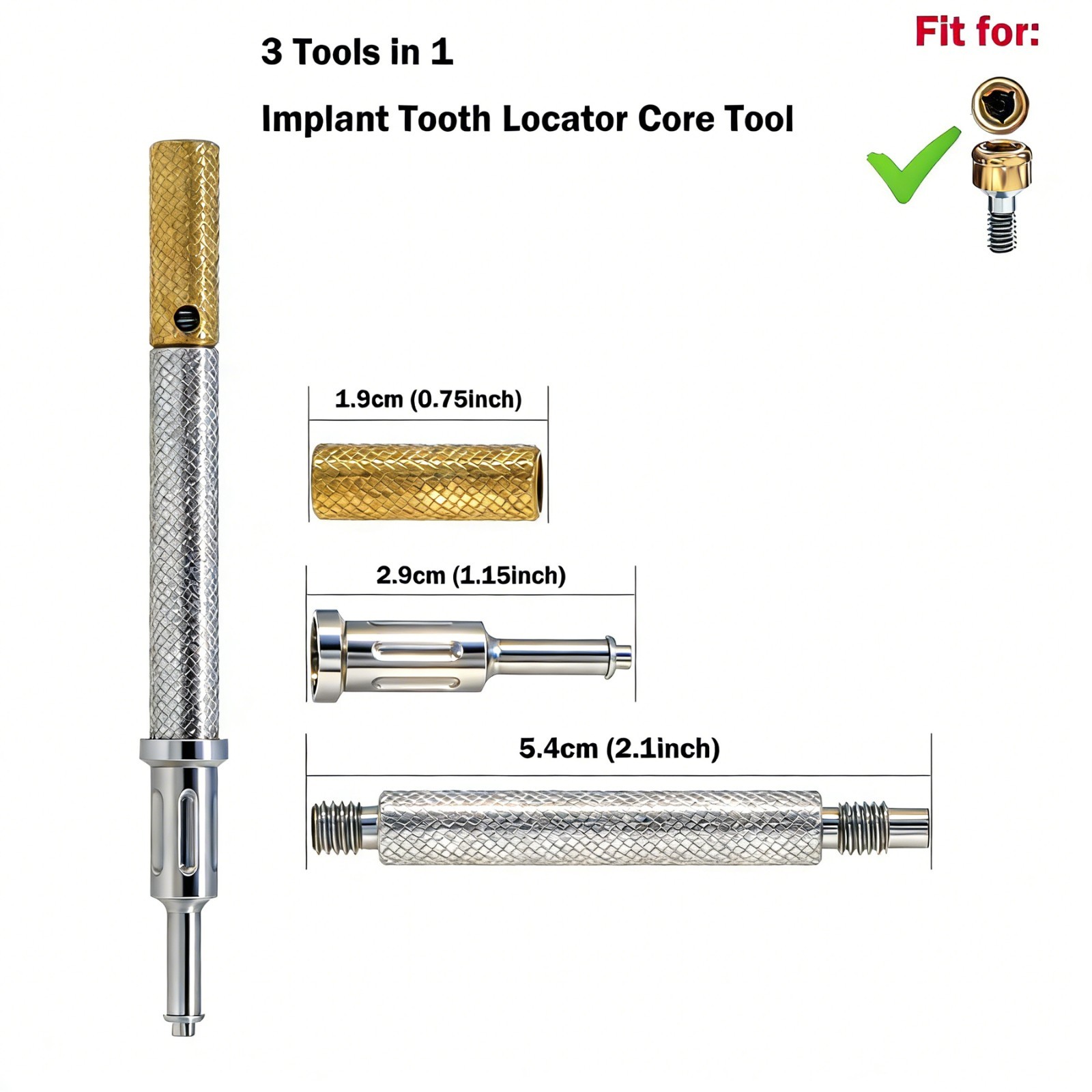 US Dental Implant Universal Retention Cap Insertion Locator Extraction Core Tool