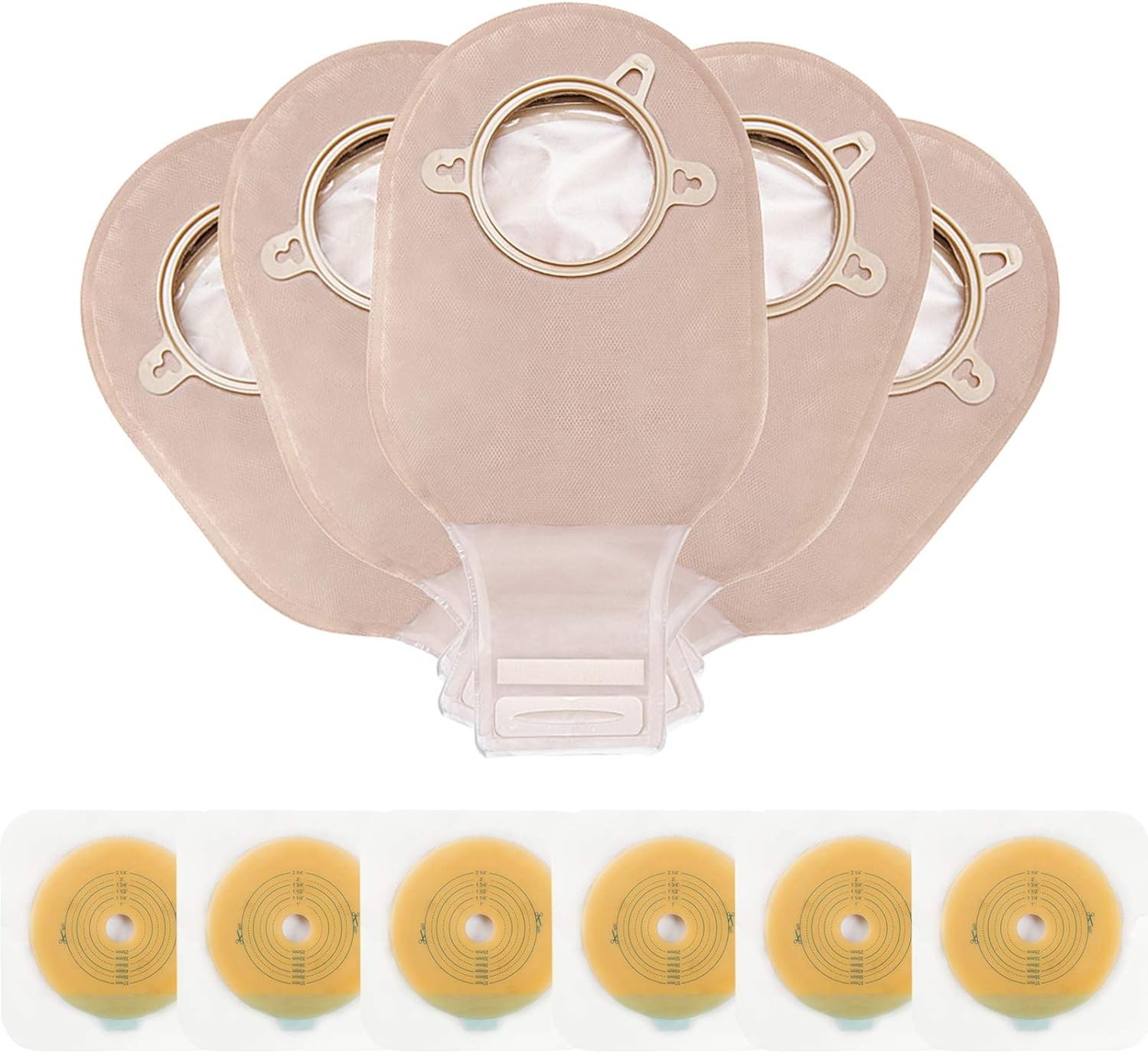 Carbou 21 PCS Ostomy Supplies Colostomy Bags Two Piece 12 Inch (Pack of 21)