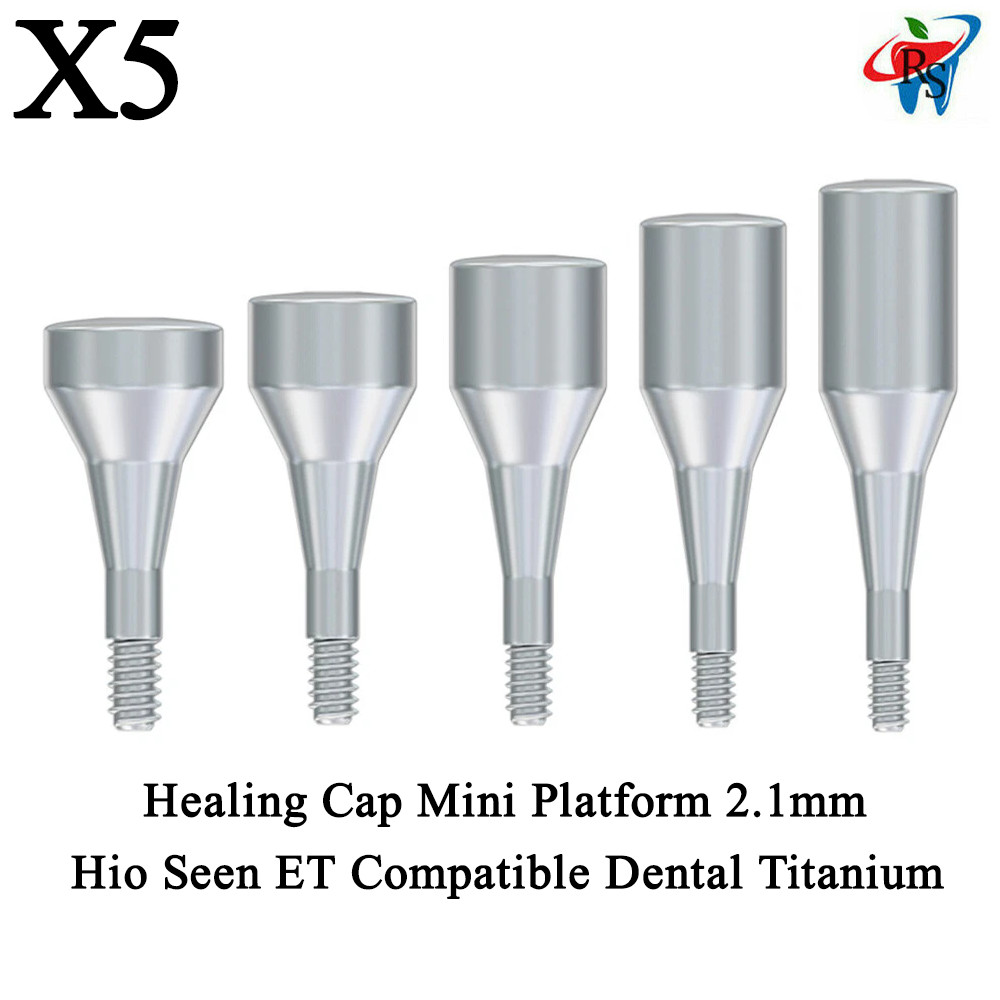 5pcs Healing Cap Mini Platform 2.1mm Hio Seen ET Compatible Dental Titanium