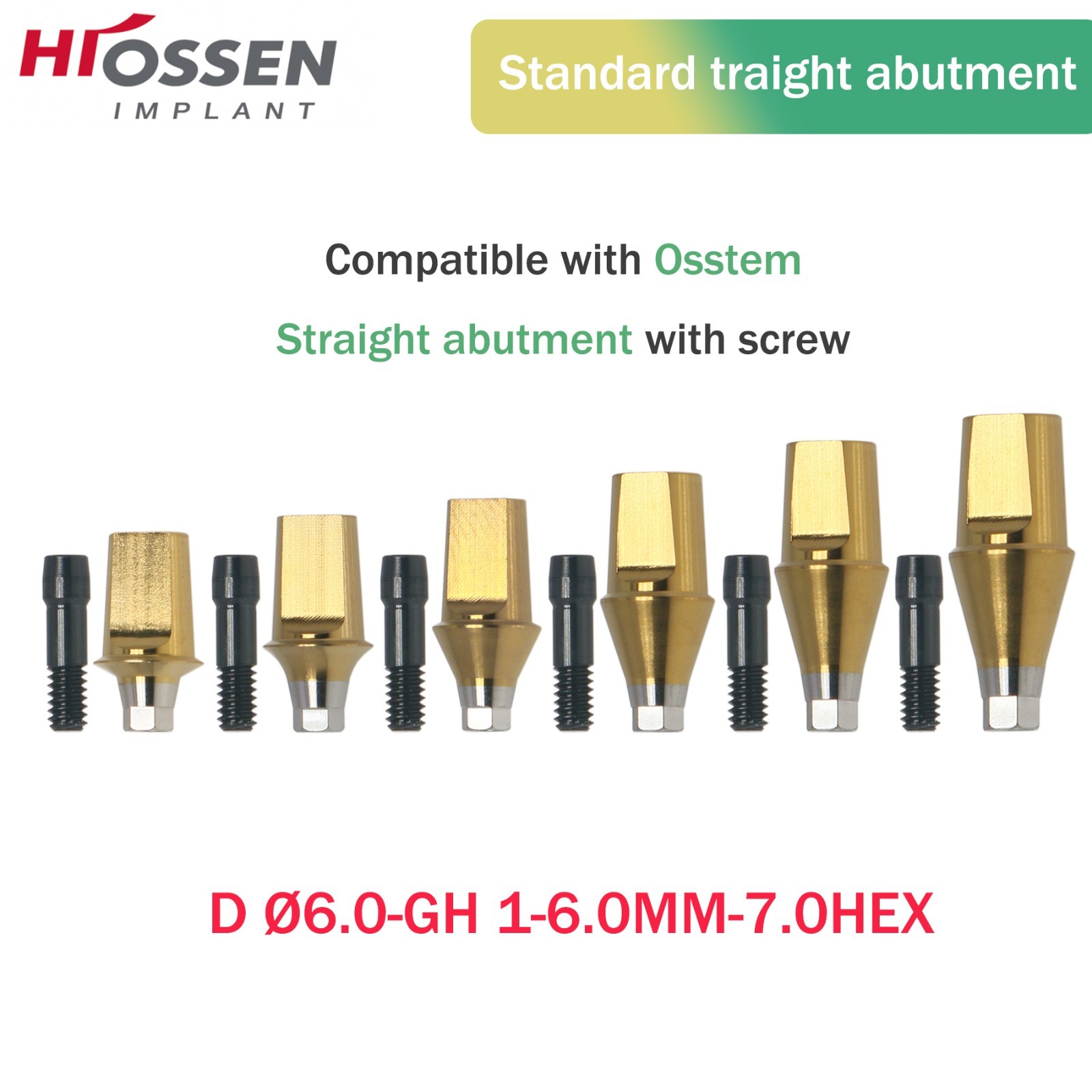 Hiossen ET III MINI Regular Hex Straight Transfer Abutment Implant 4.5/5.0/6.0mm