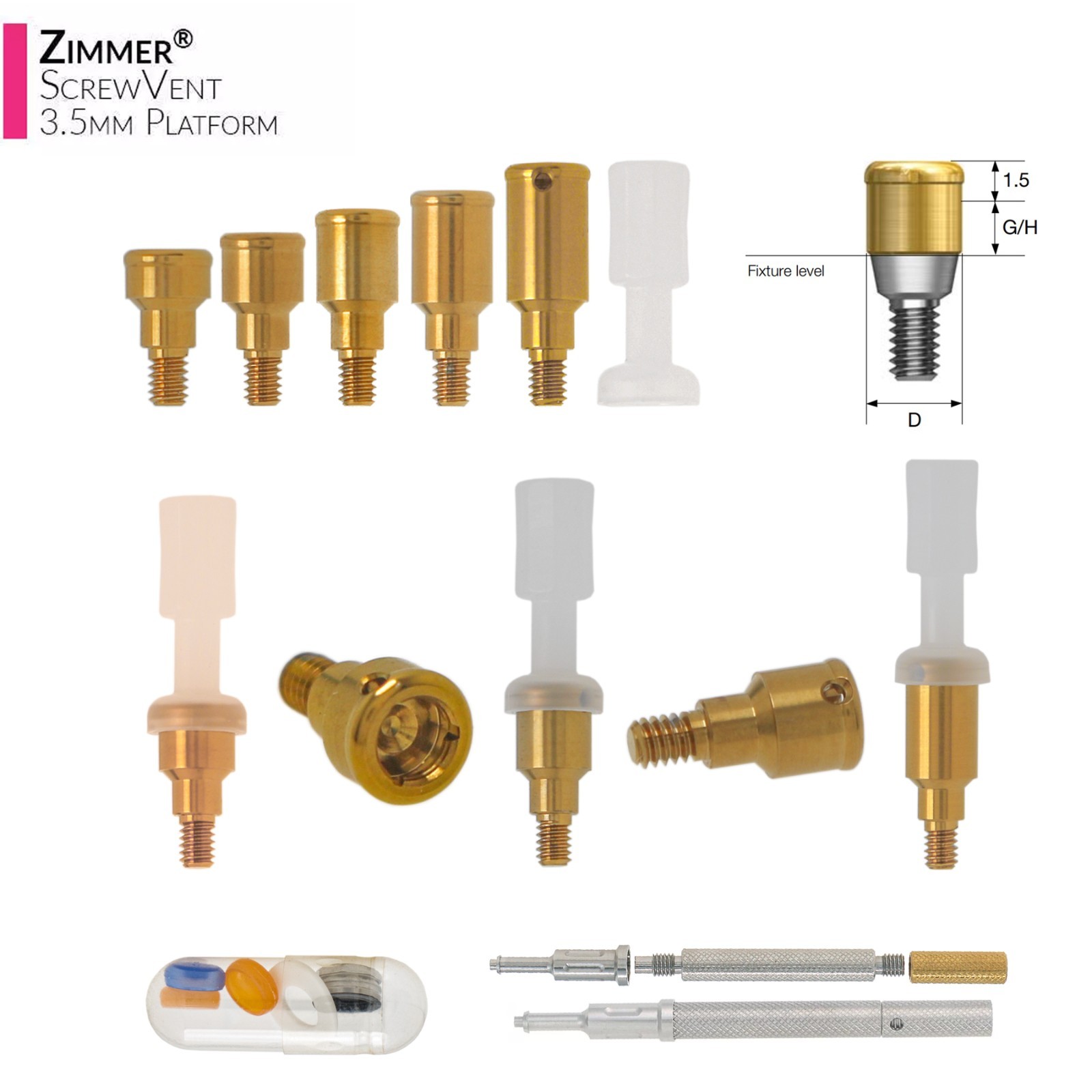 Dental Locator Abutment Compatible Multi Implant Systems Overdenture Attachment