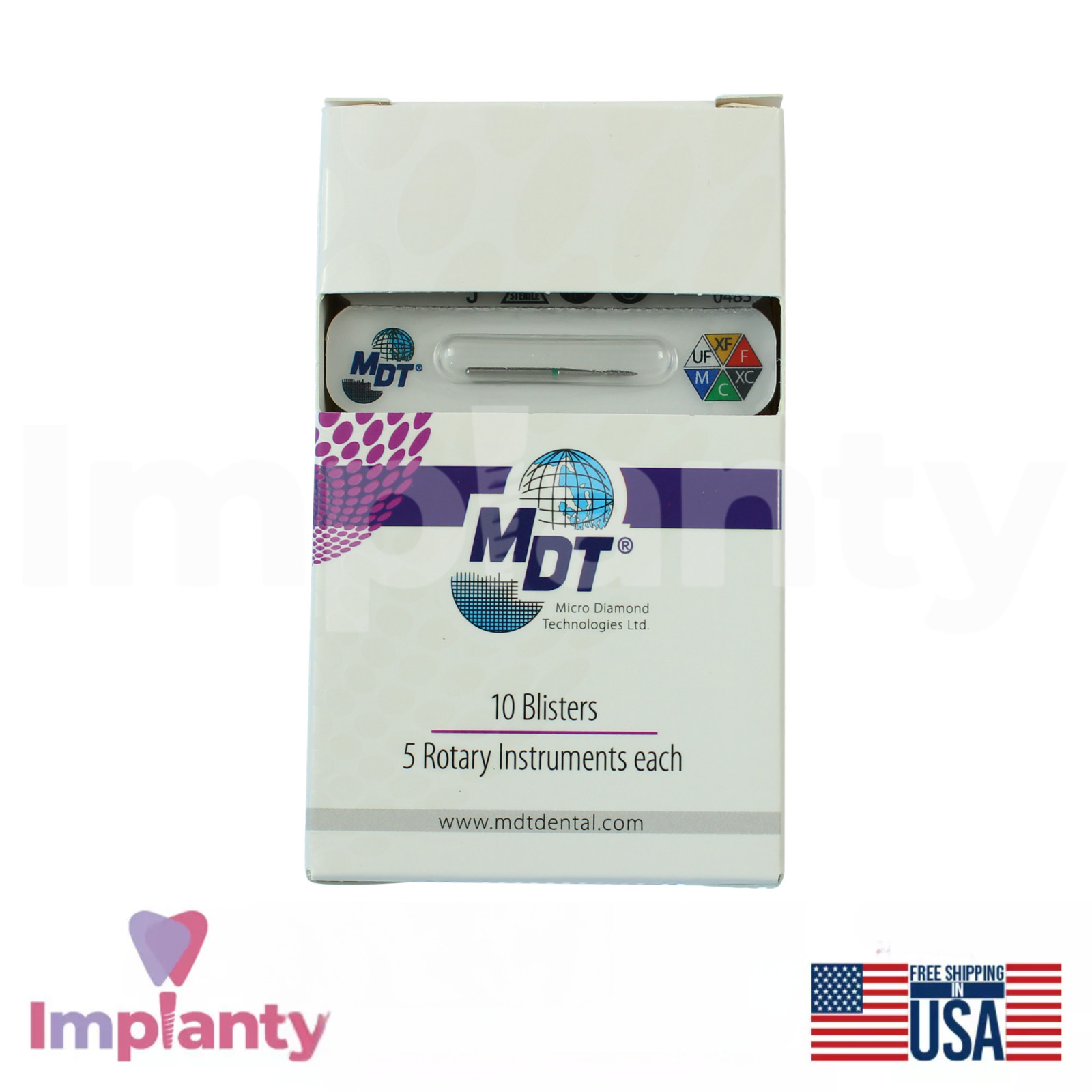MDT Dental Short Flame Needle Head FG Diamond Burs 540 Shaping Contouring