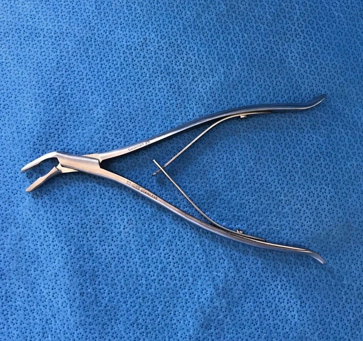 Codman 53-1055 Stookey Angled Cranial Rongeur, 3mm Bite, 7 3/8″