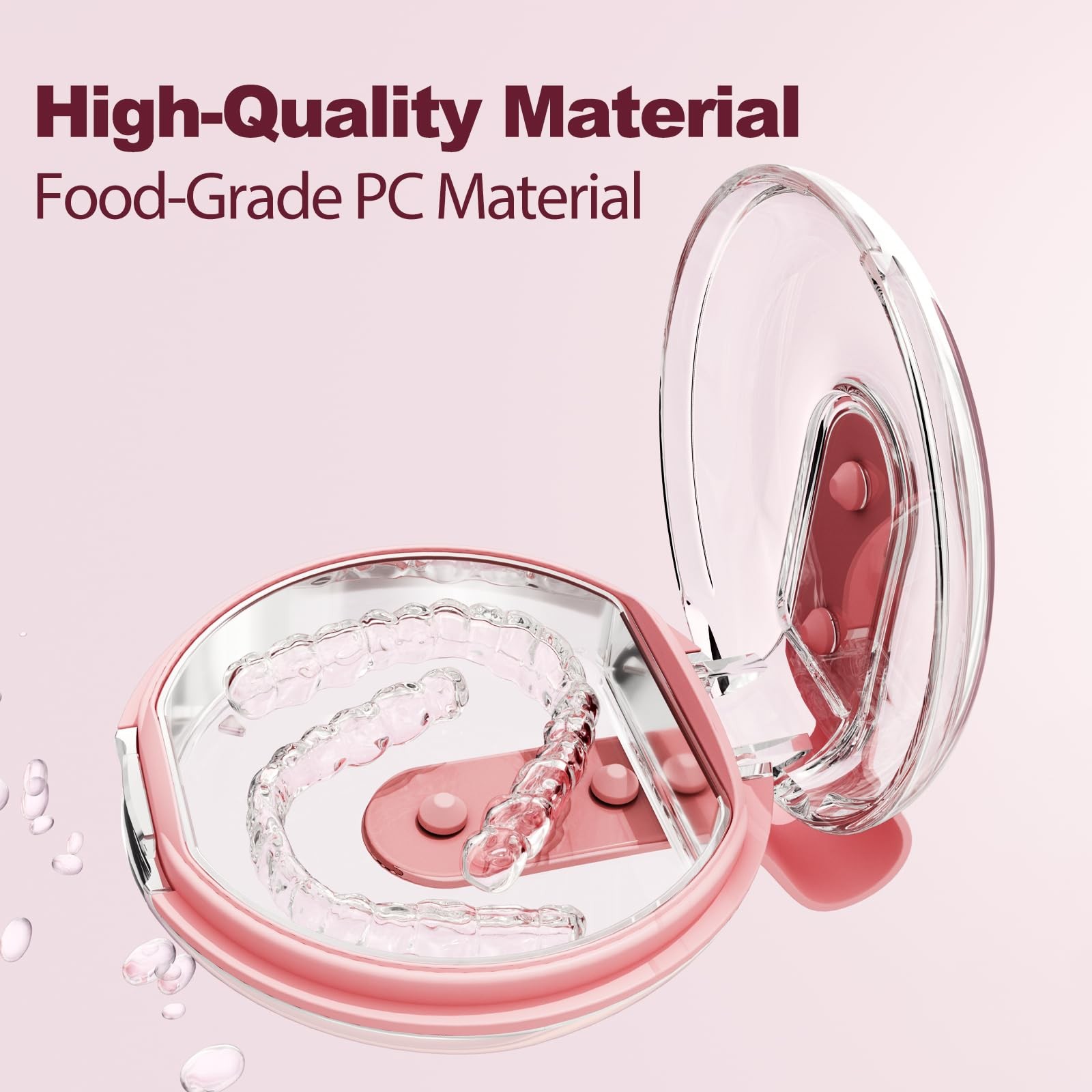 Dukya Retainer Case – mouth guard and Orthodontic Aligner Case, Sakura Pink