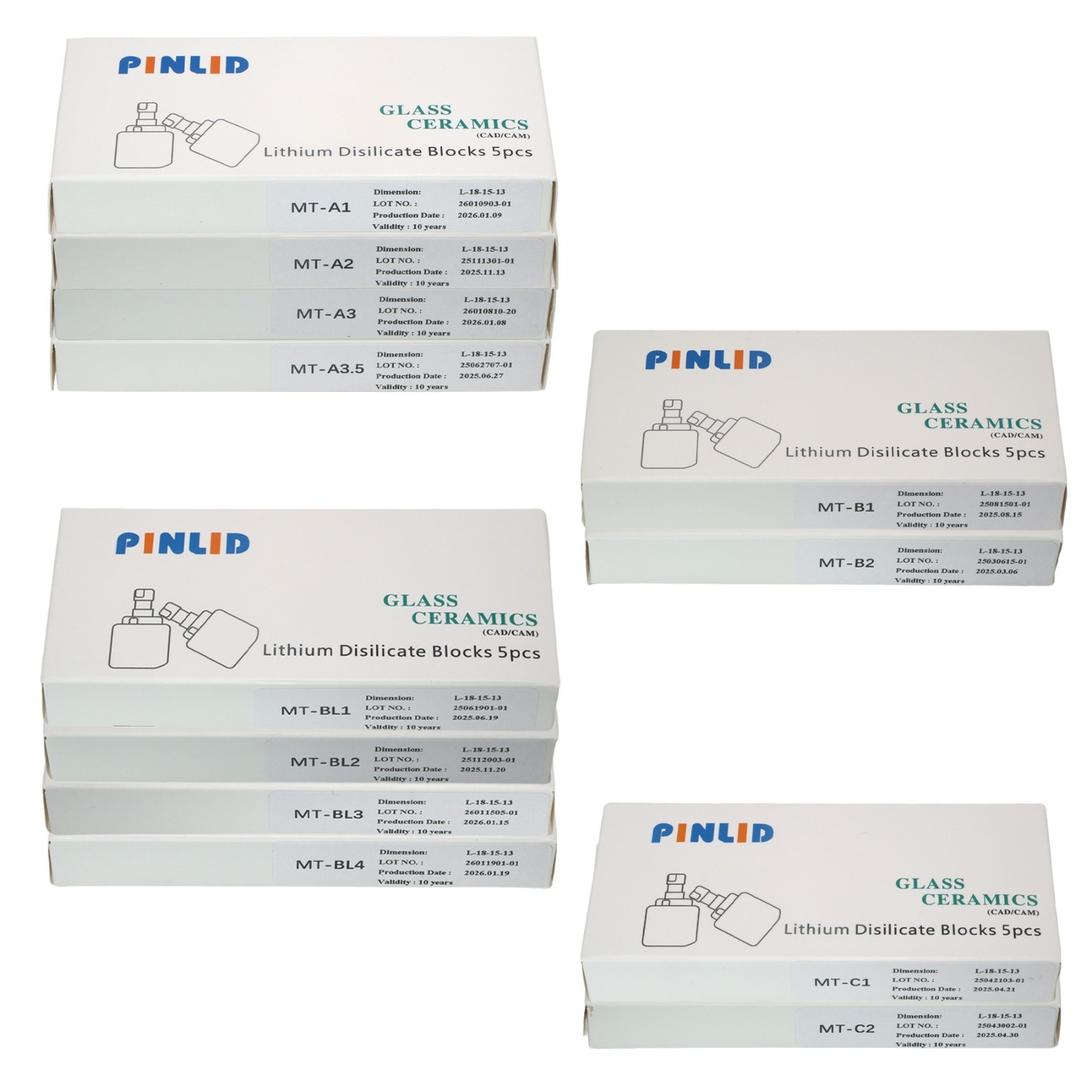 Dental MT Lithium disilicate glass-ceramics Blocks Emax CAD Milling CEREC Inlab