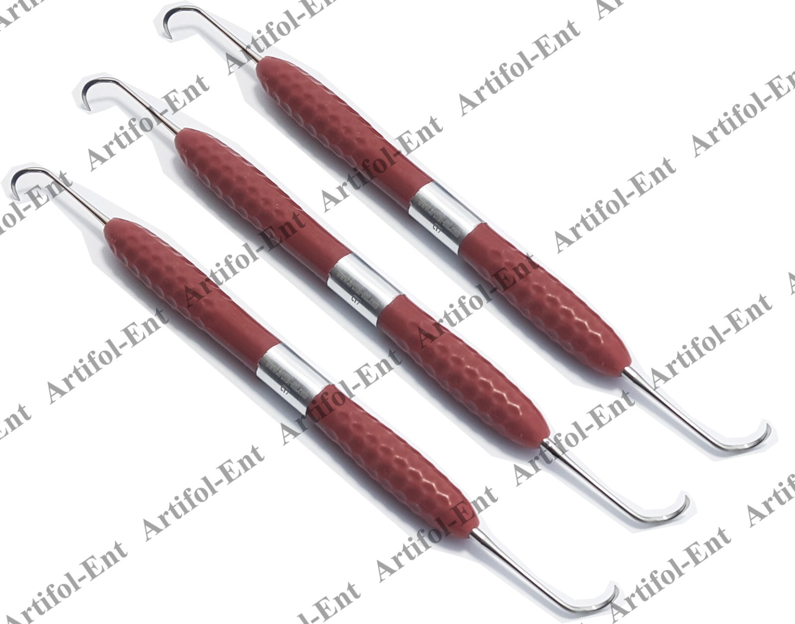 Dental Composite Resin Filling Instruments–3 Pcs, Double Ended, 17cm–Brown #CT7