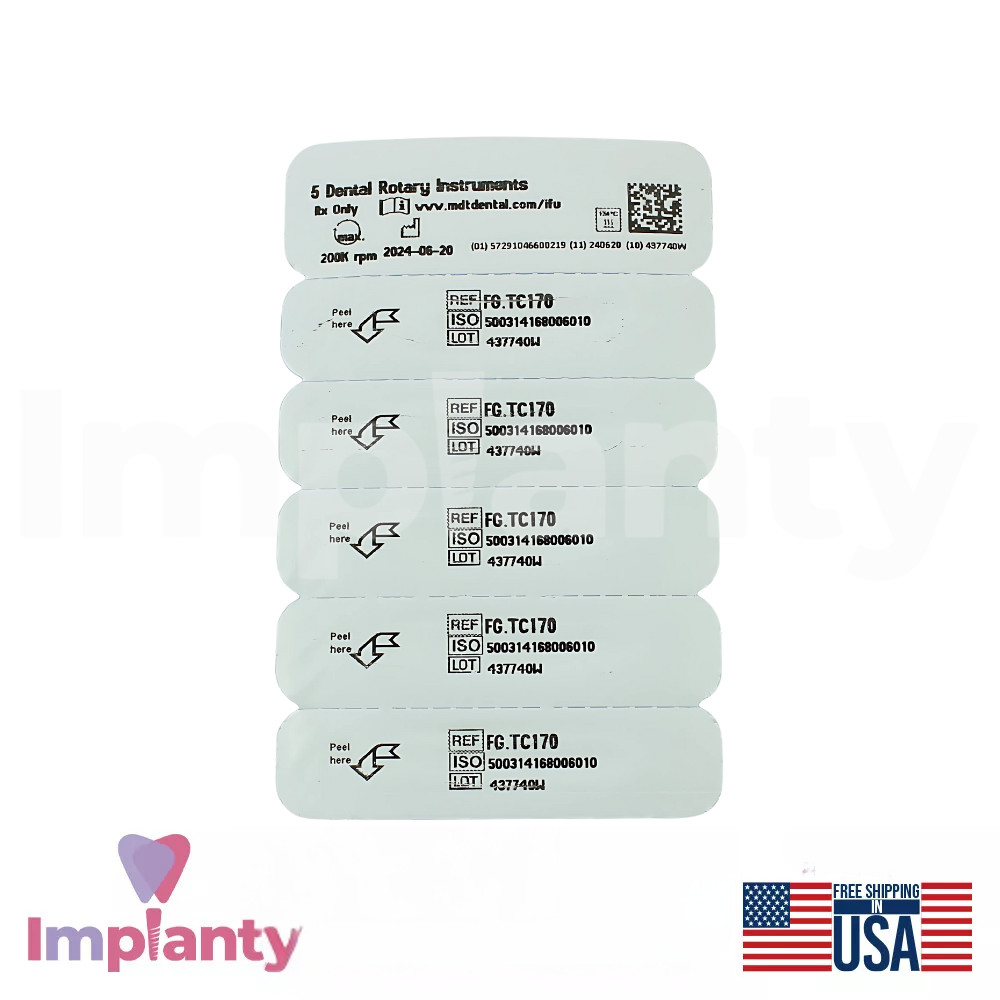 MDT Dental Tapered Fissure Plain Cut FG Carbide Burs Restorative Dentistry