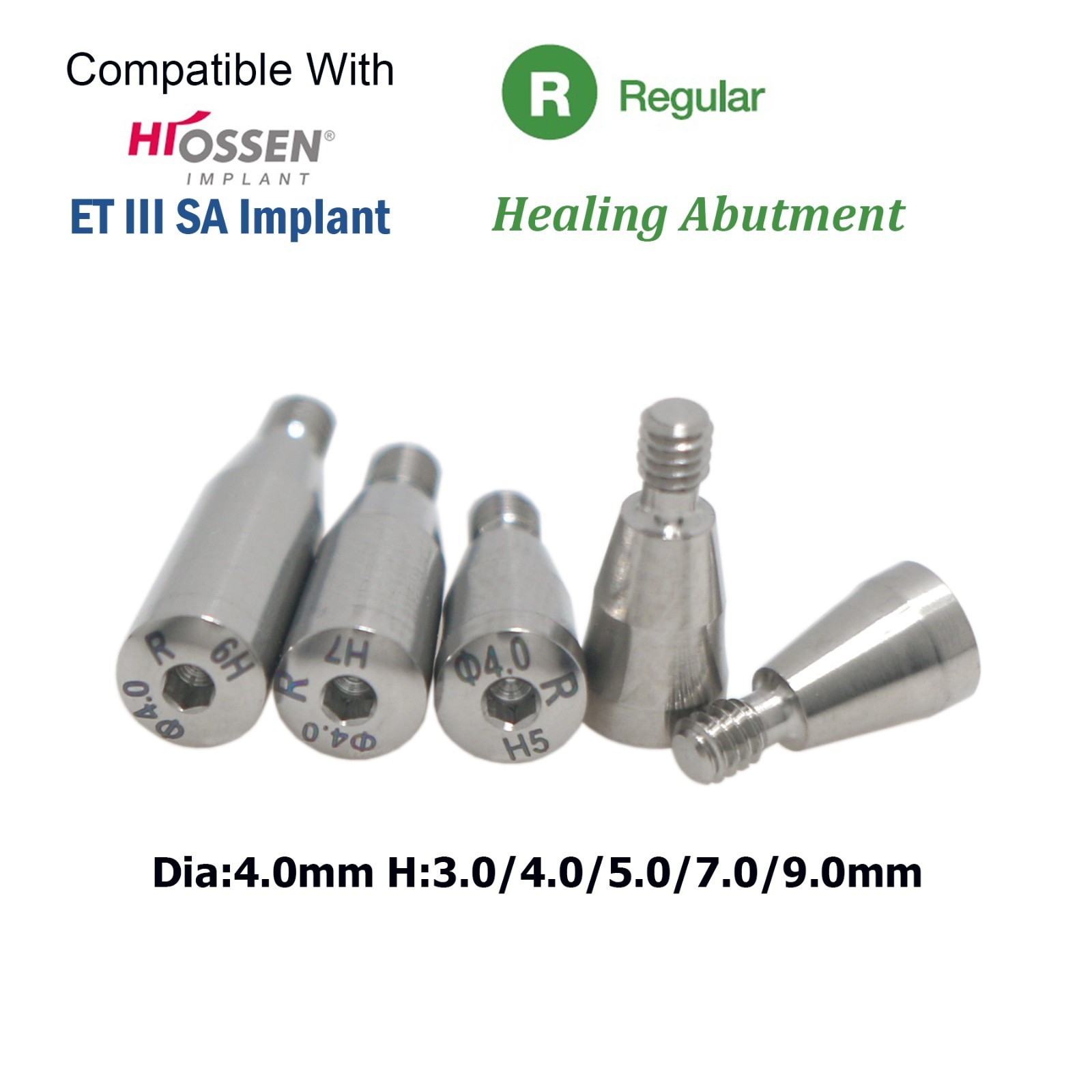Titanium Healing cap Abutment Hexagon Mini/Regular Fit Hiossen Osstem