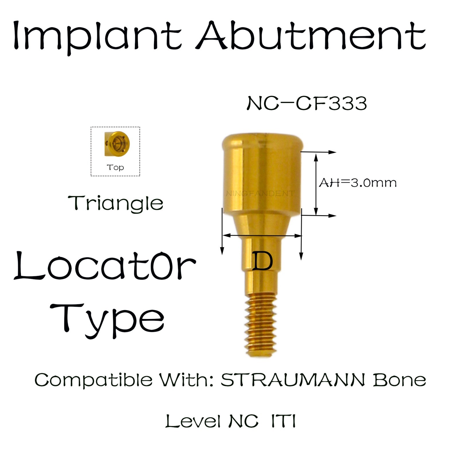Straumann-Bone Level Dental Overdenture Locator Abutment For 3mm Narrow Platform
