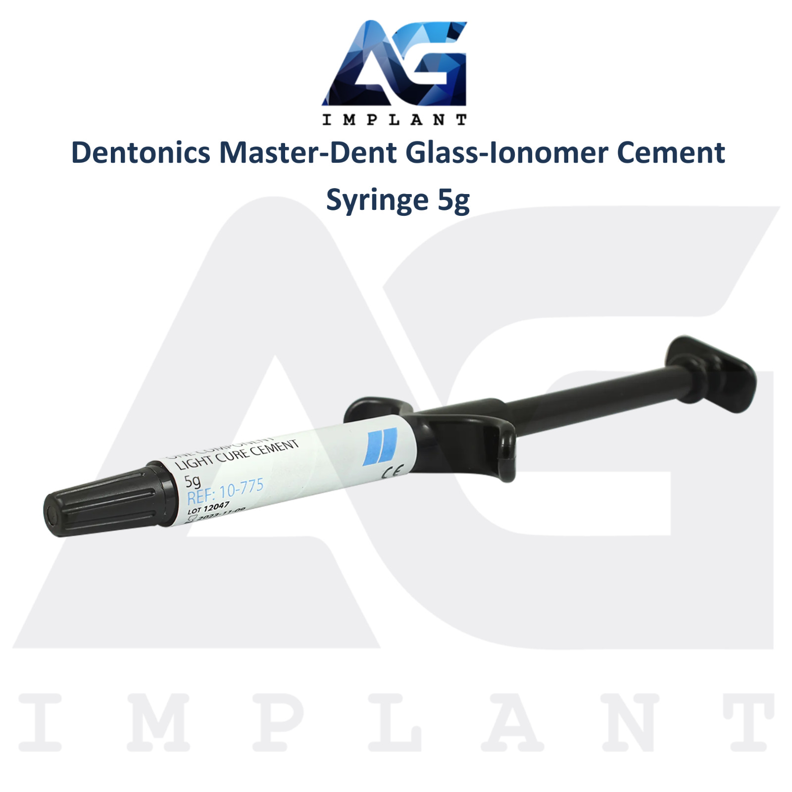 Dental Master-Dent Glass-Ion0mer Cement Syringe 5g Light Cure Base Or Liner