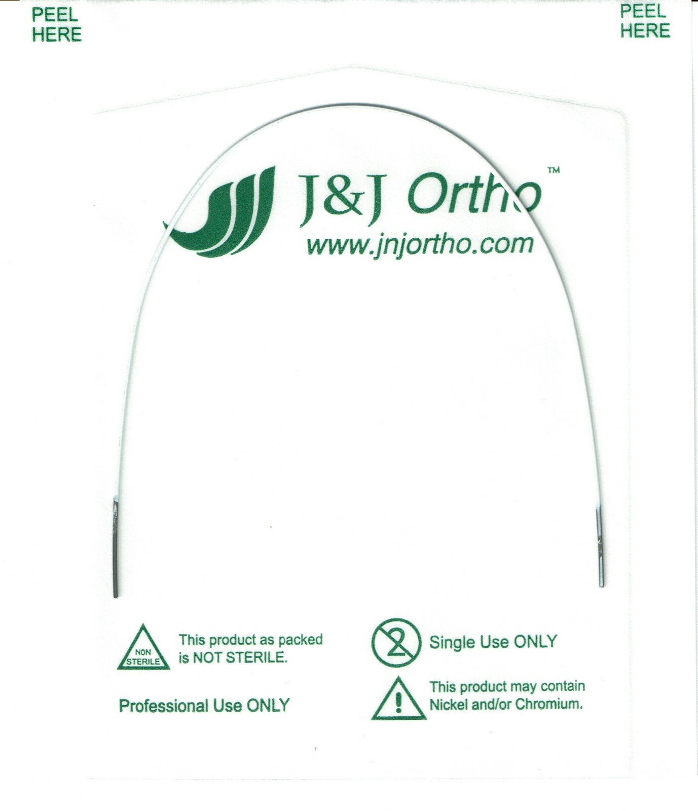 J&J Ortho™ Orthodontic White Coated Arch Wire Ovoid / Natural Optional (1/pk)