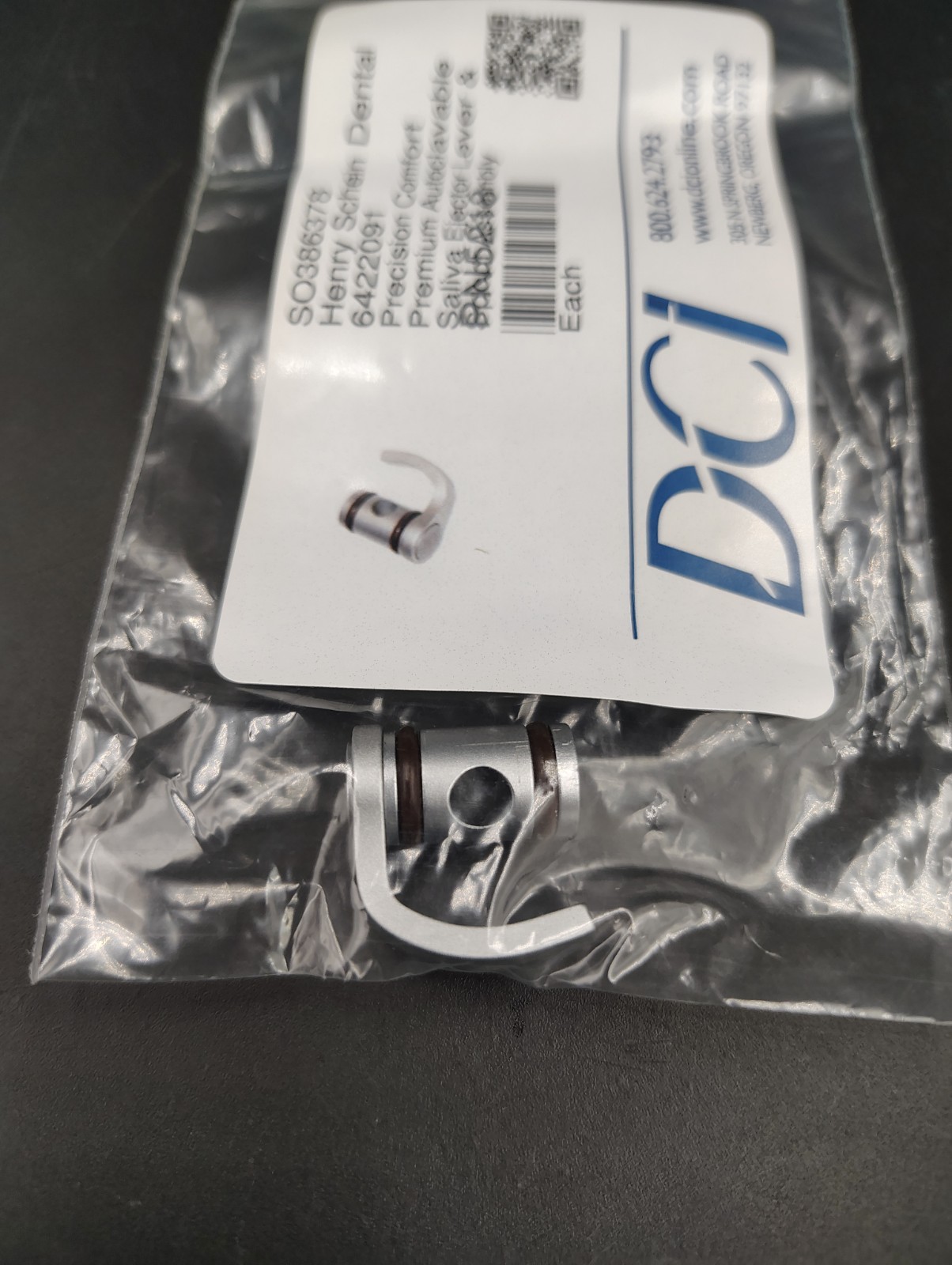 Henry Schein DCI Premium Autoclavable Saliva Ejector Lever & Spool Assembly