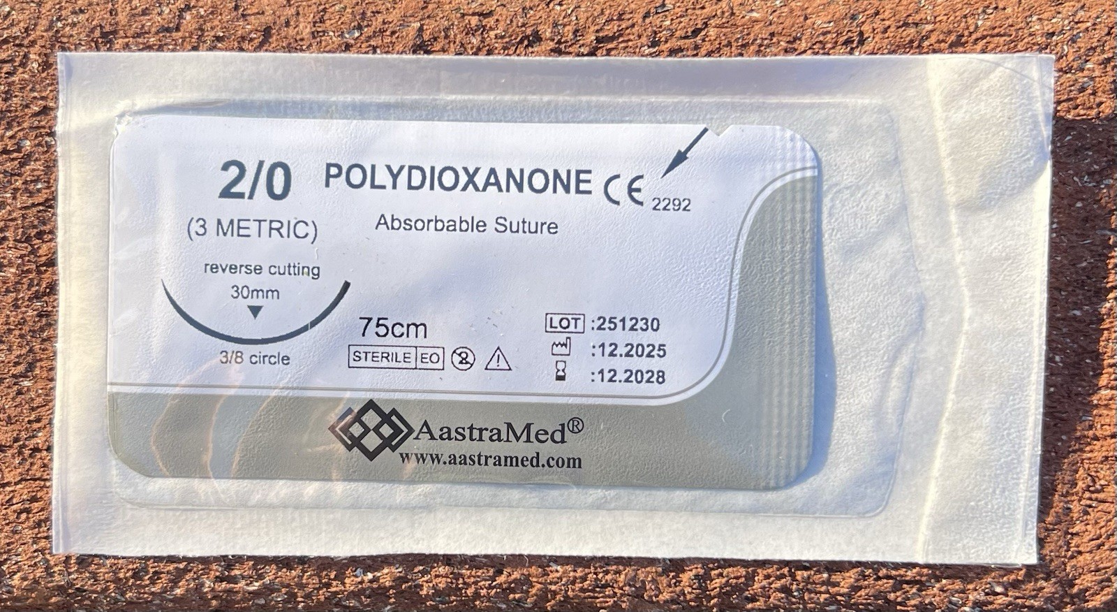 PDS PDO 2/0 Veterinary Suture 24ct Reverse Cutting 3/8 Circ Surgical Dental