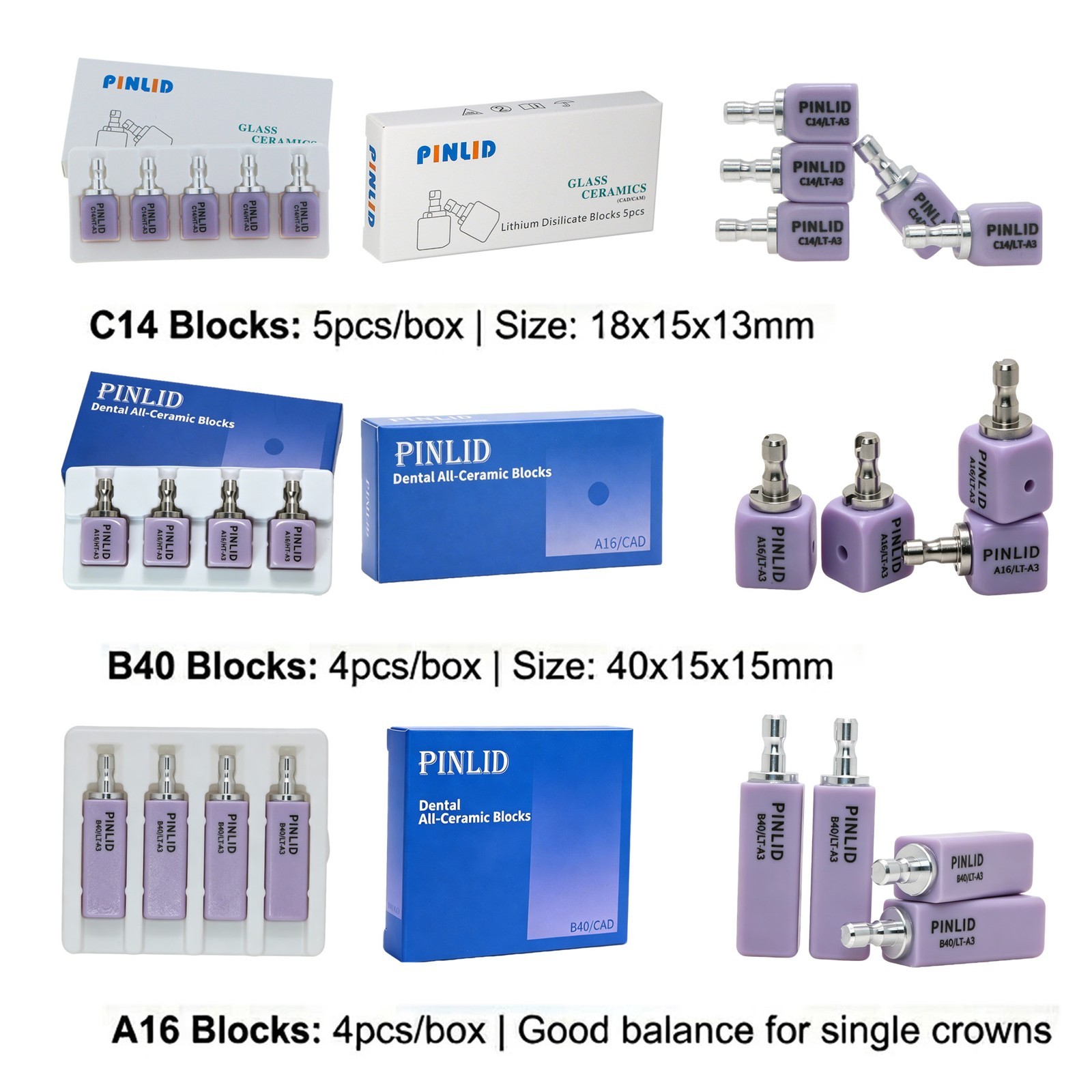 Dental Block Sirona CEREC C14 B40 16 Colors Dentistry Block Laboratory Supplies