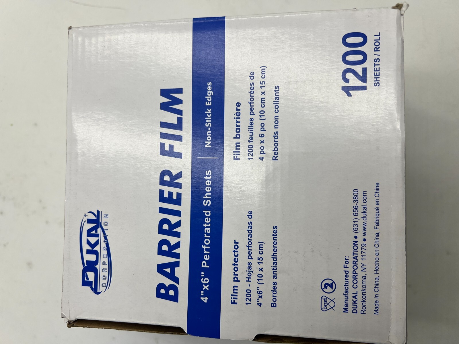 QTY 2 Dukal Barrier Film 4×6″ Perforated Sheets Blue Non Stick 1200 Sheets 27605