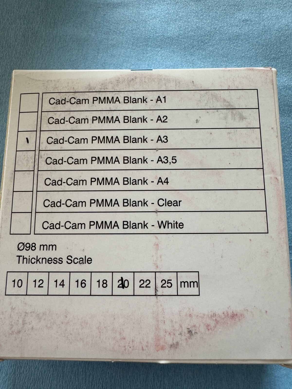Vivid PMMA Milling Disc 98mm x 20mm – Shade A3