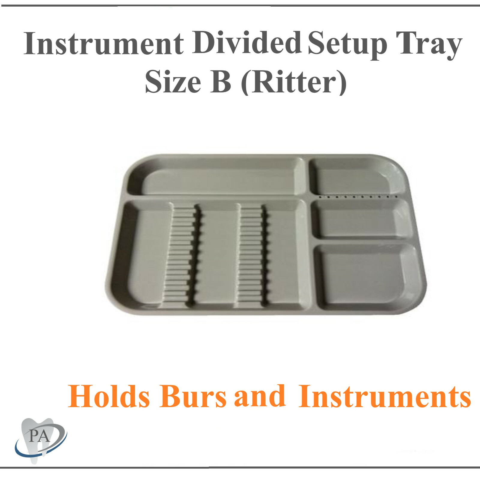 DENTAL INSTRUMENT SET UP TRAY INCLUDES BUR HOLDER SECTION (Pick Color) B Ritter