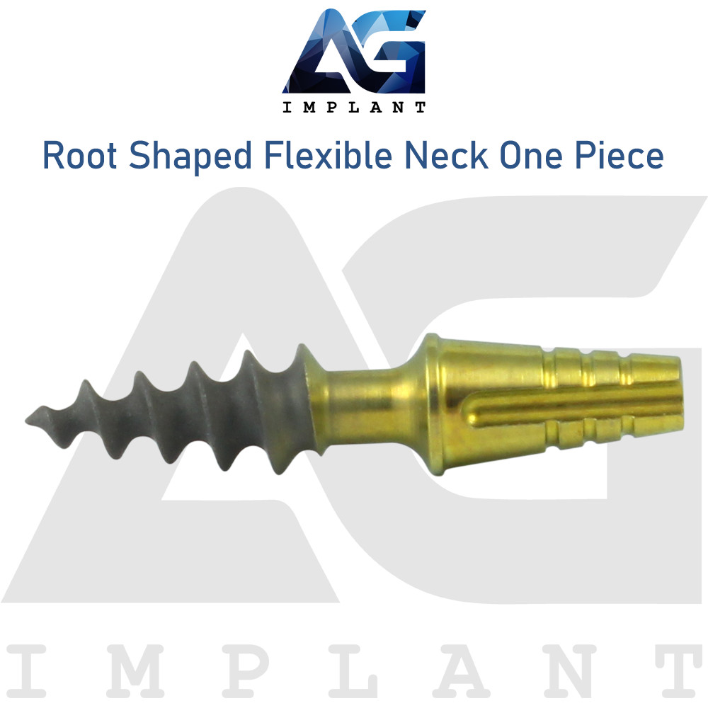 5 Root Shaped Flexible Neck One Piece Fixture System Titanium RBM surface