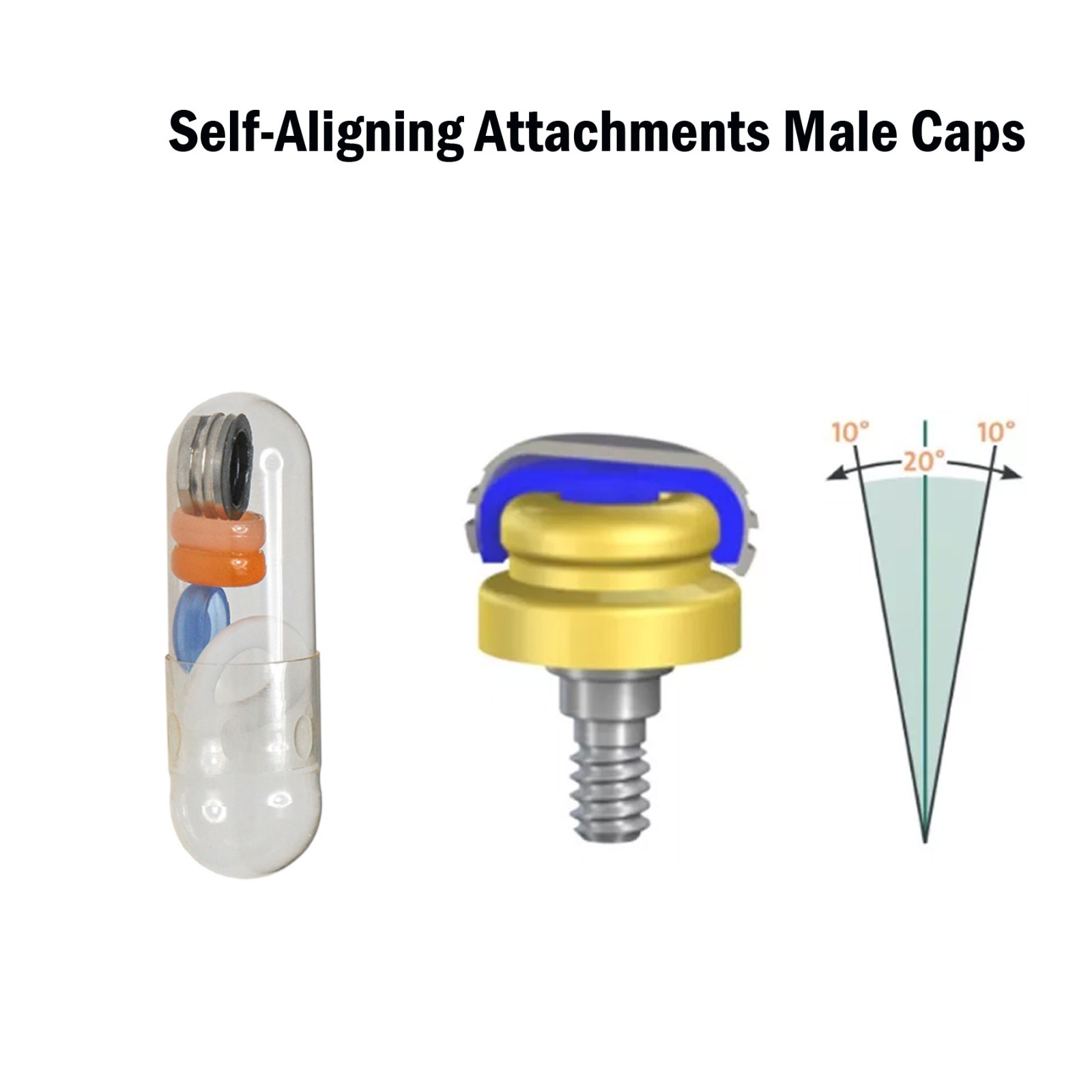 US Locator Overdenture Male Caps 0.8/1.2/2.4lbs PEEK Dental Retention Inserts