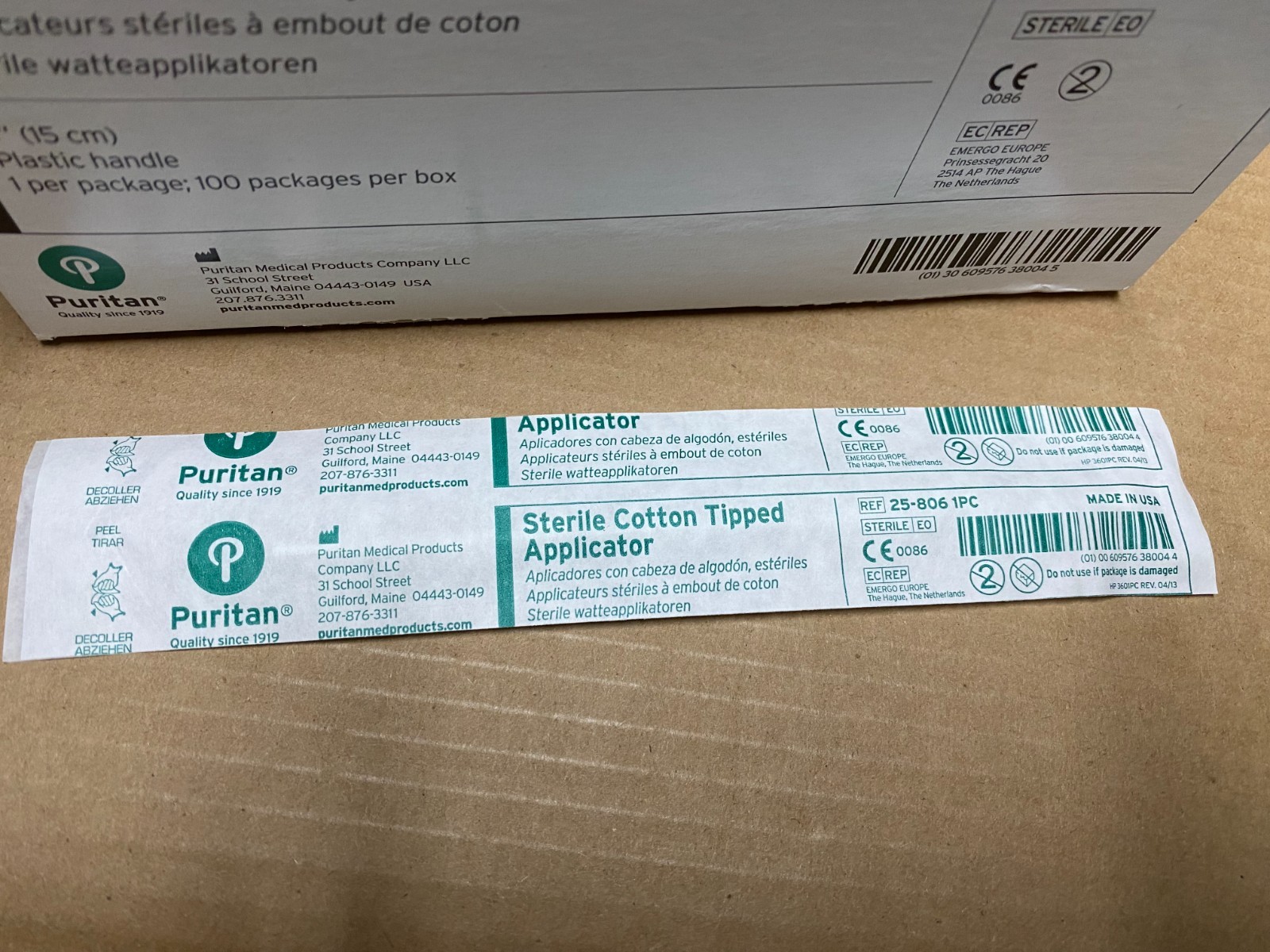 Puritan Sterile Cotton Tip Applicators, 25-806 1PC