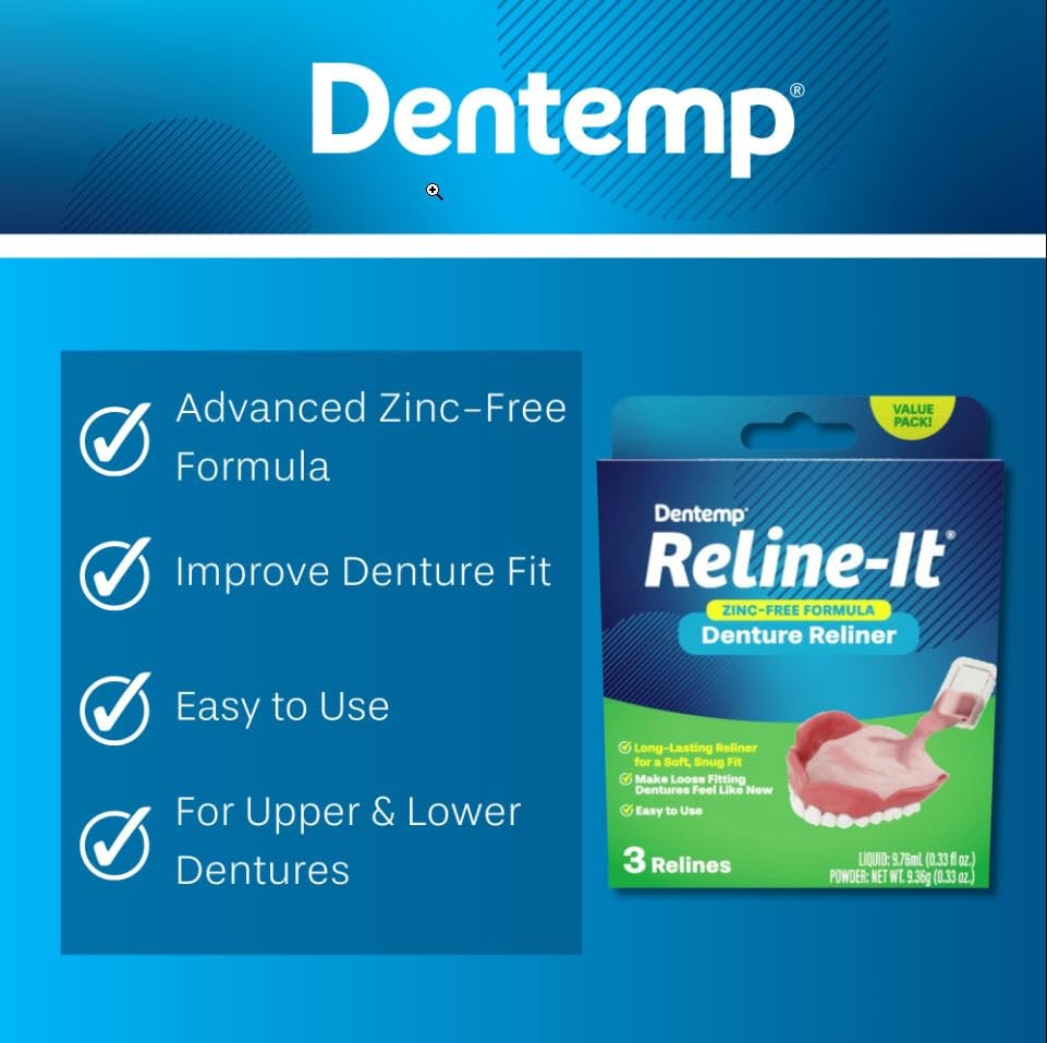 Denture Reline Kit – 3 Relines for Quick, Easy Re-Fitting & Confidence