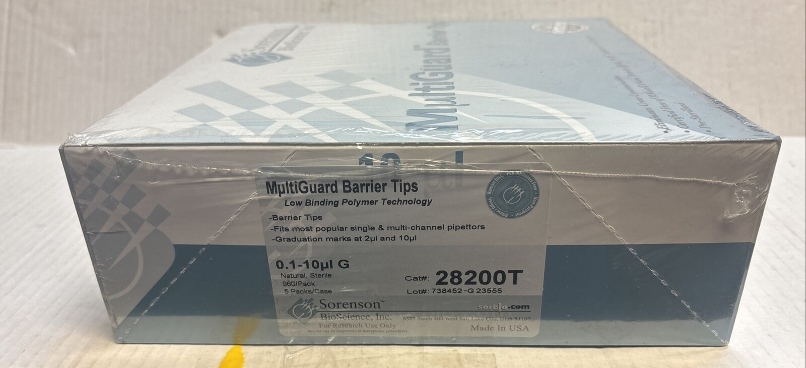 Sorenson 28200T MultiGuard Barrier Pipette Tips 0.1-10uL G (960/Pack)