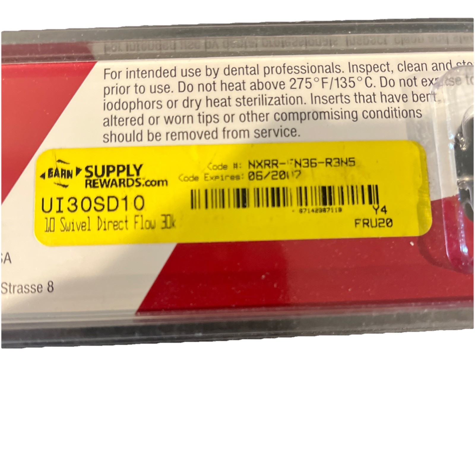 #10 Universal Swivel Direct Flow Insert With 30K Swerv3￼ UI30SD10 ￼