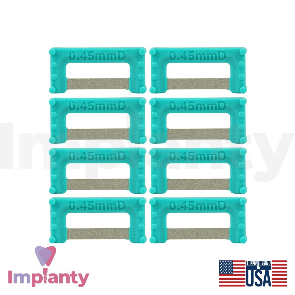 Dental Widener Turquoise IPR Plus Strips Set Stainless Steel Diamond Coating