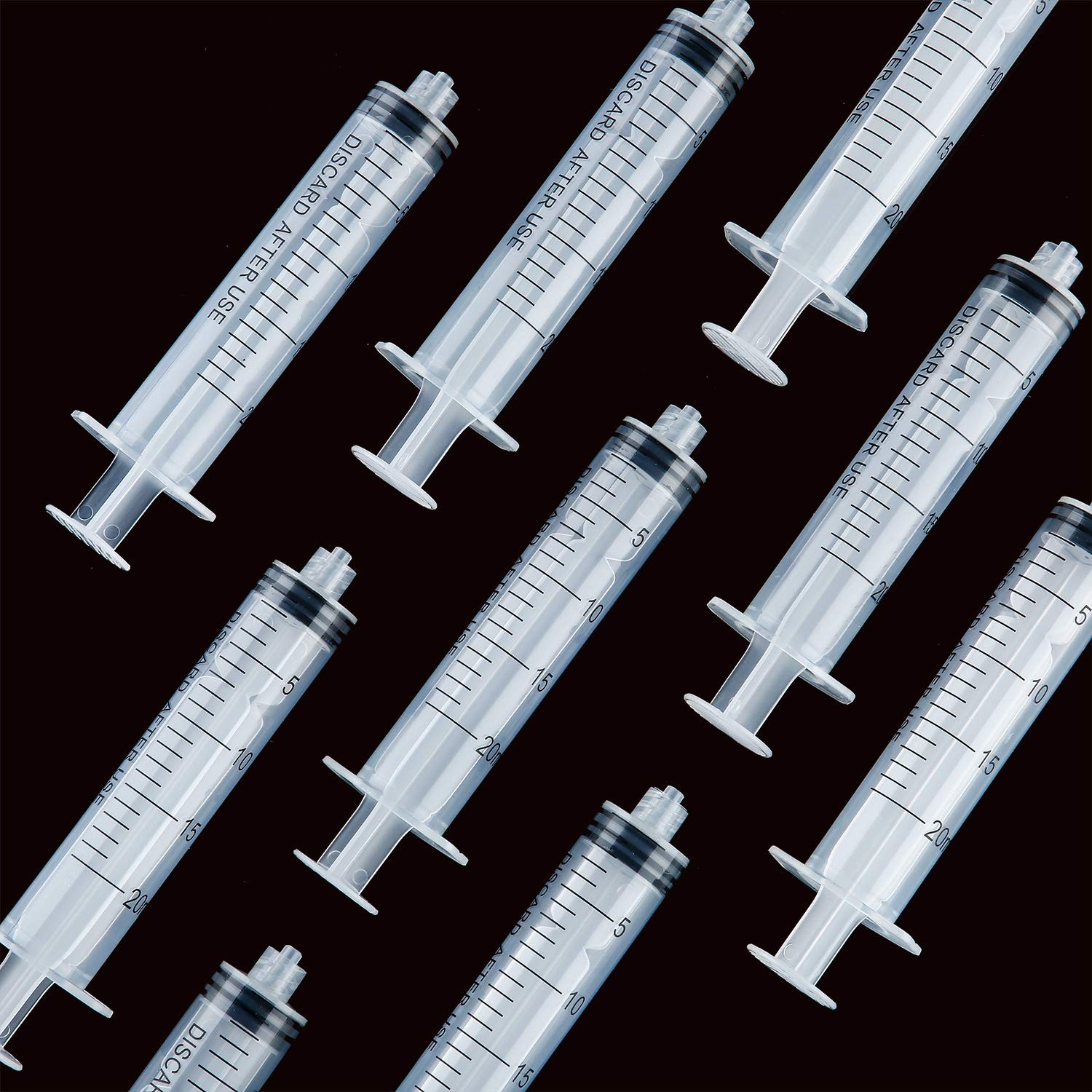TecUnite 20 Pack Syringe Without Needle, Plastic Curved Syringes for 20 ML