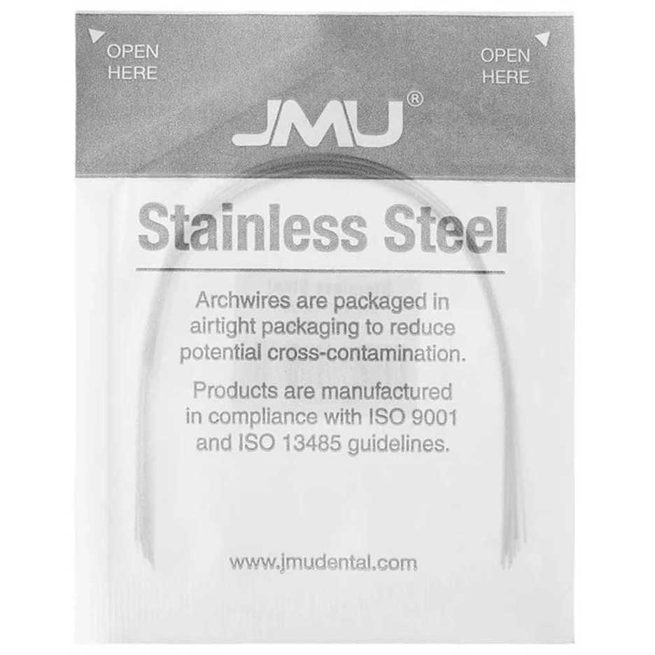 JMU Stainless Steel Archwire, Ovoid Rectangular, .019″ x .025″ Upper, 10/Pk