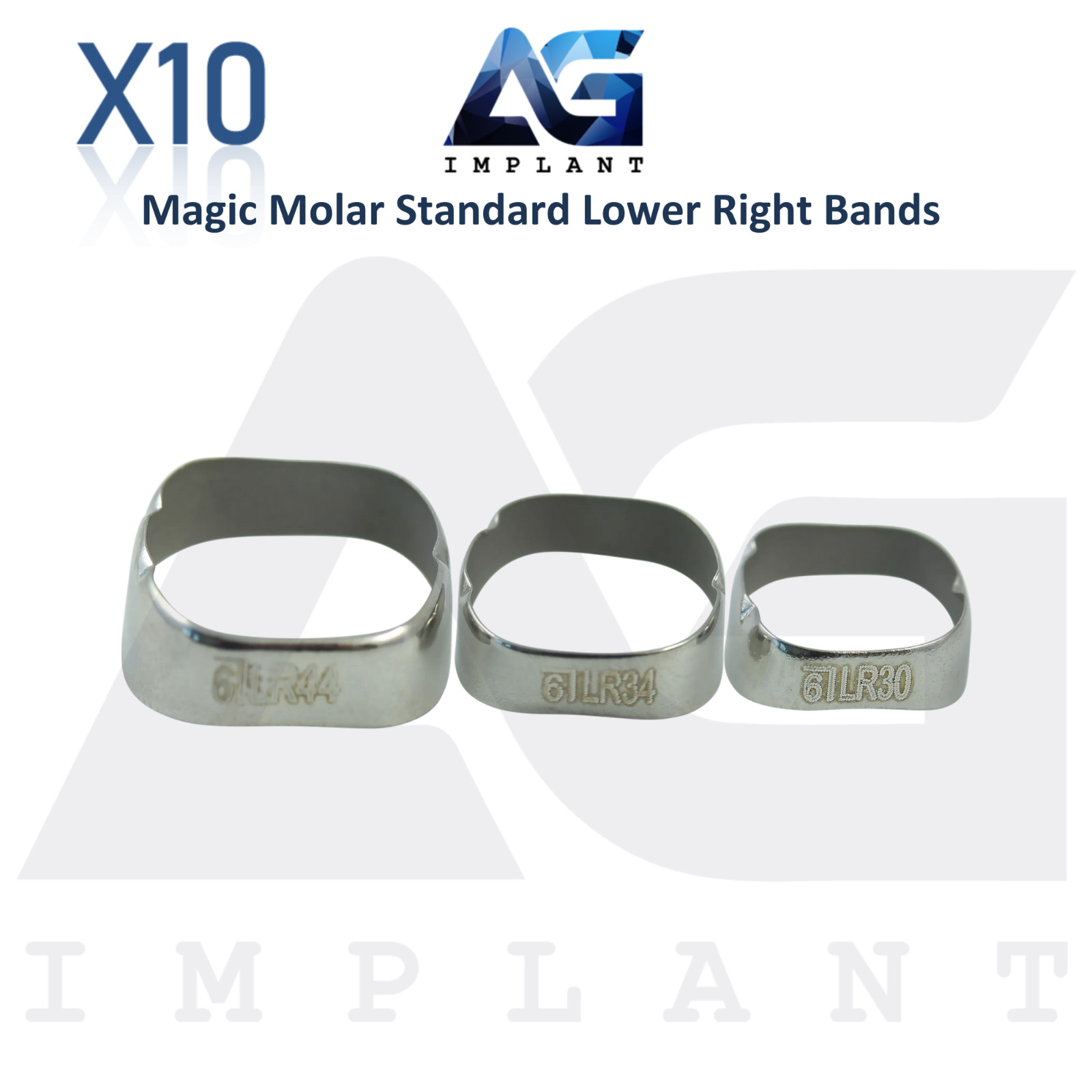 Magic Molar Standard Lower Right Ortho Bands 10pcs Solid Anchor Dental Procedure