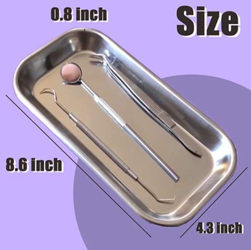 High-Grade Stainless Steel Trays – 3 Pack, Easy Clean, Multipurpose 8.6″ x 4.3″