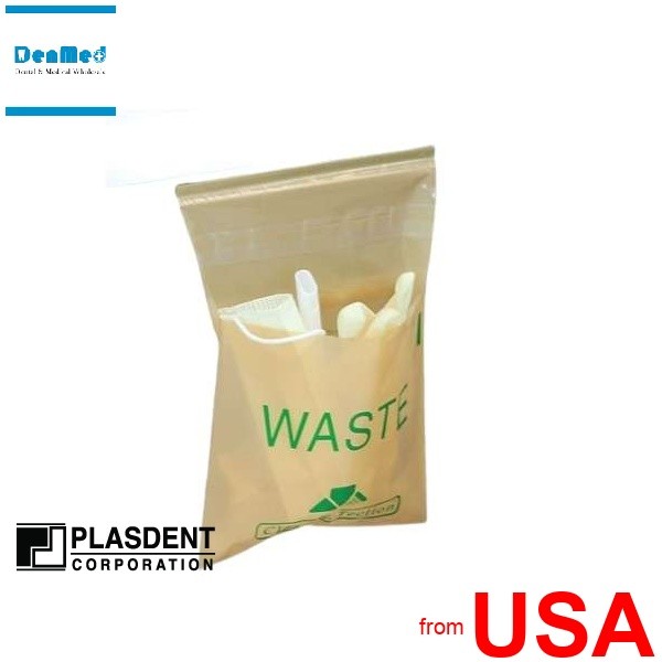 PLASDENT Stick-on BEIGE Utility Waste Bags, 9in x 10in 200pk For non-h 423488