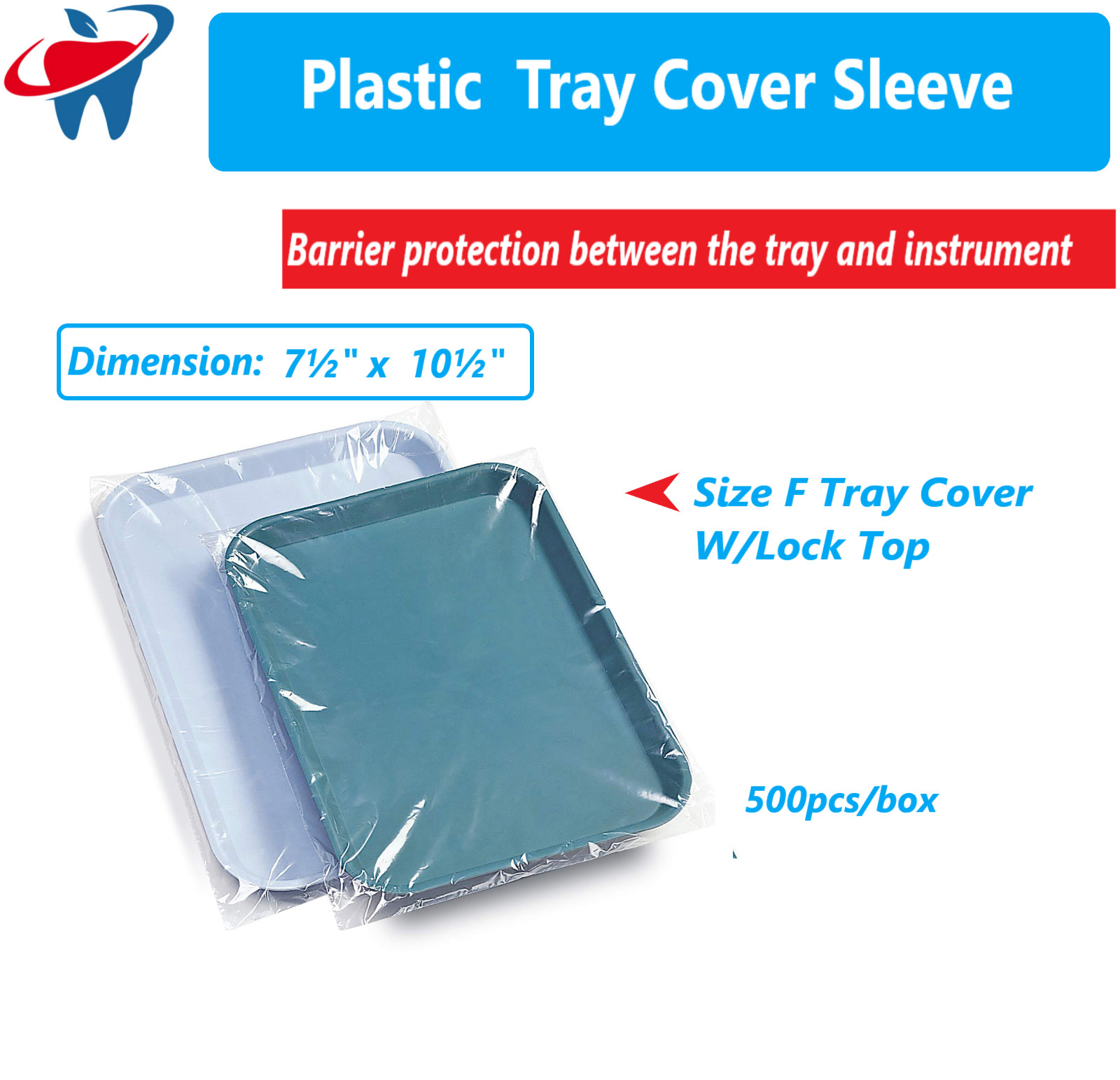Dental Tray Sleeves For B Ritter Tray Clear Plastic Cover 10.5″ x 14″, F “Mini”