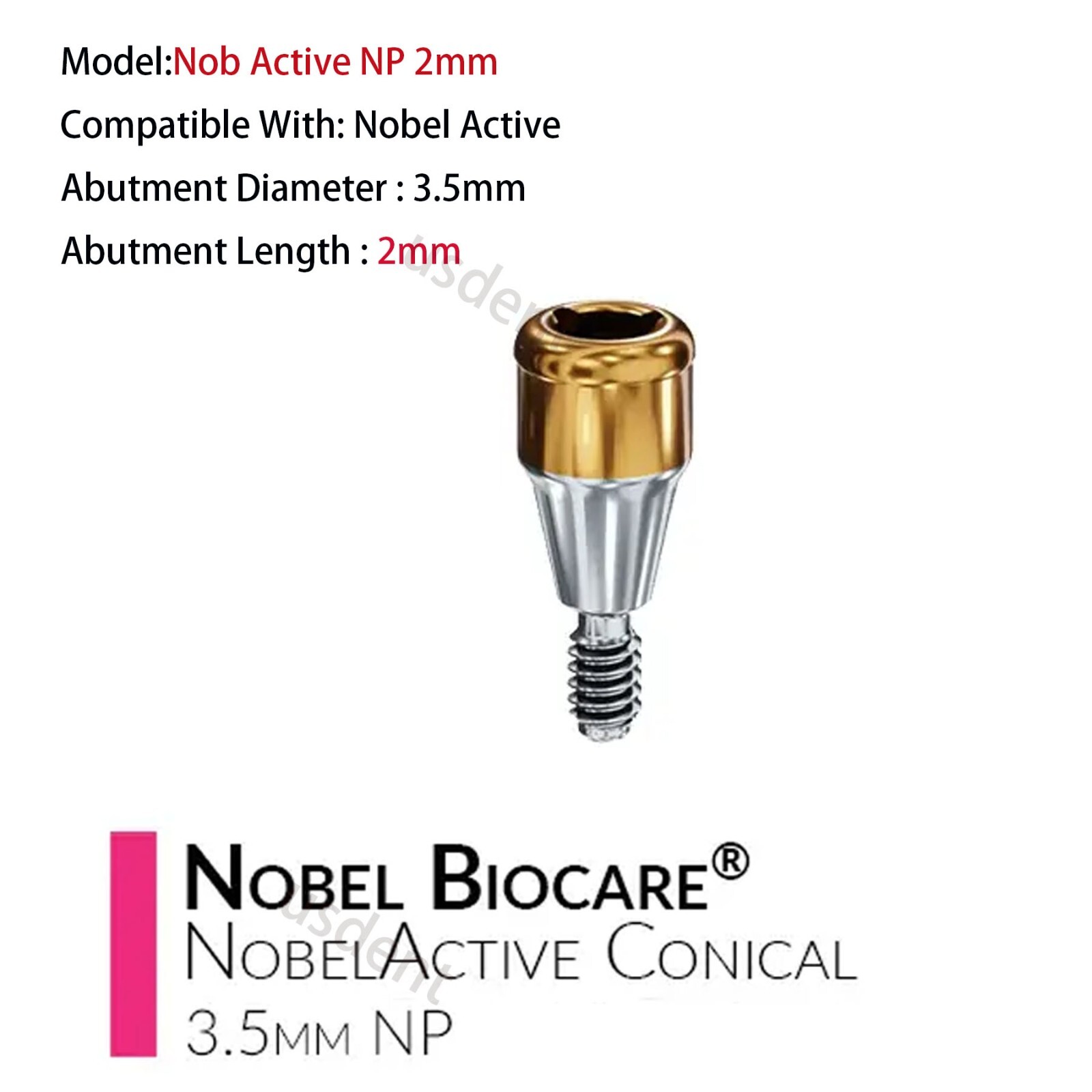 Dental L0cator Implant Abutment AH=2.0mm for Nobel Biocare Active NP 1/5/10pcs