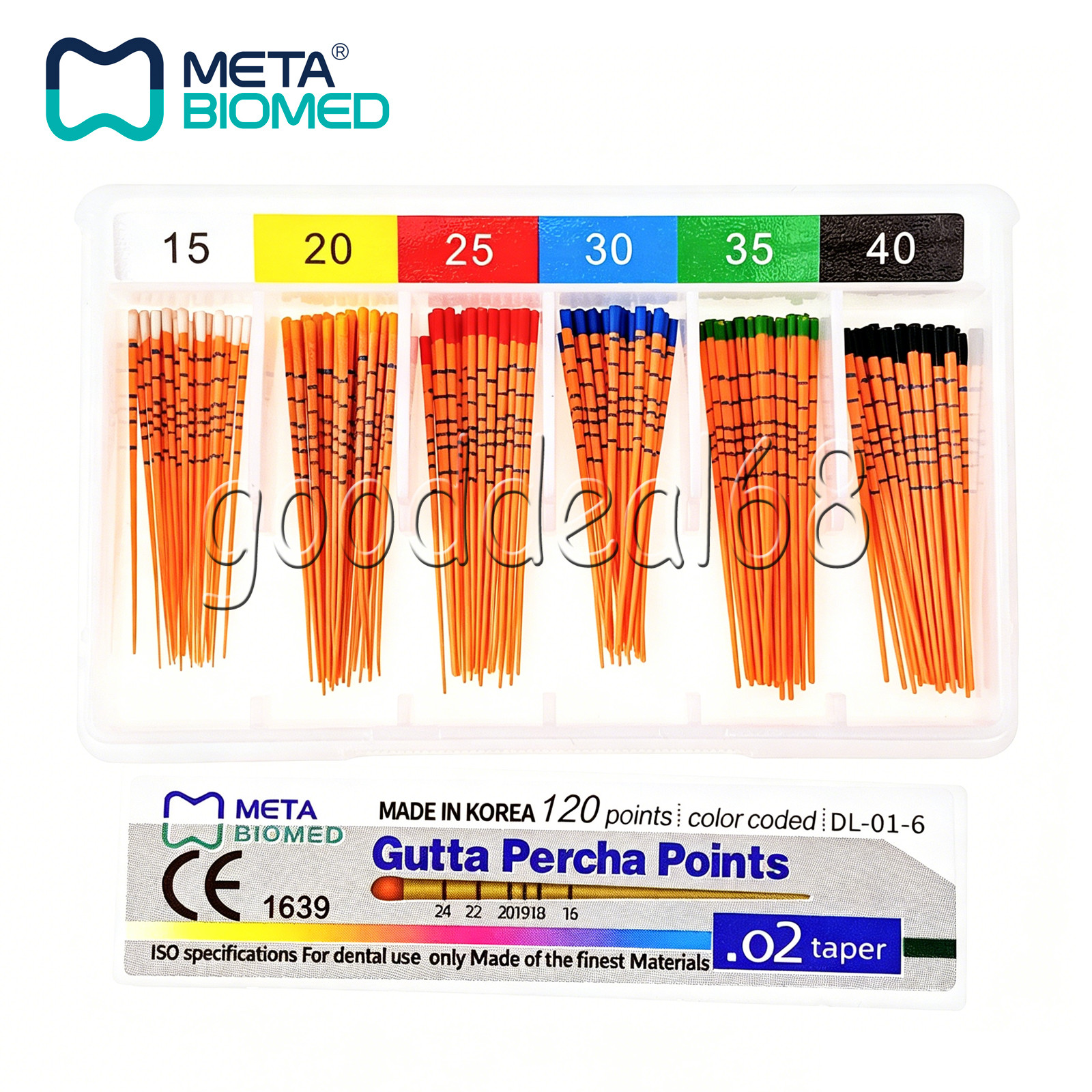 Dental Endodontic Gutta Percha Points Taper .02 .04 or .06, 120 or 60/pk,#15-40