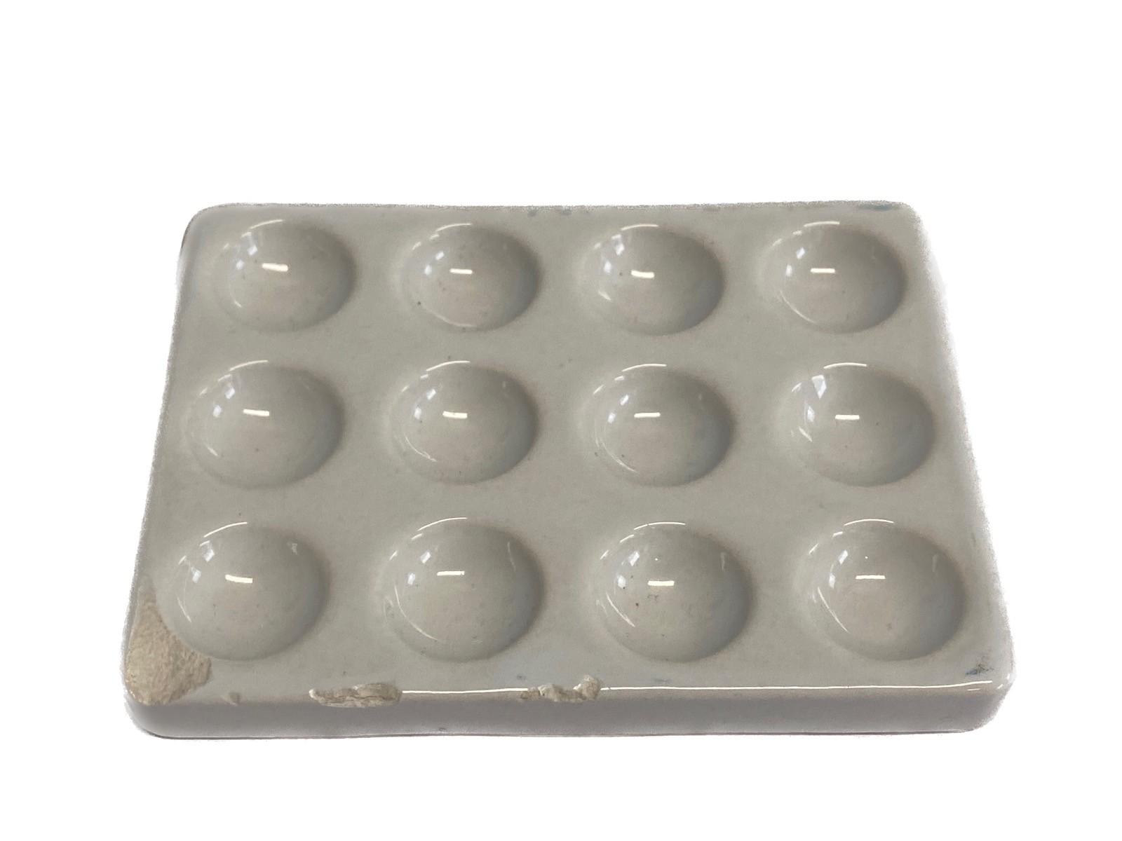 Laboratory White Porcelain 12-Well Depression Color Reaction Spot Plate 118mm B