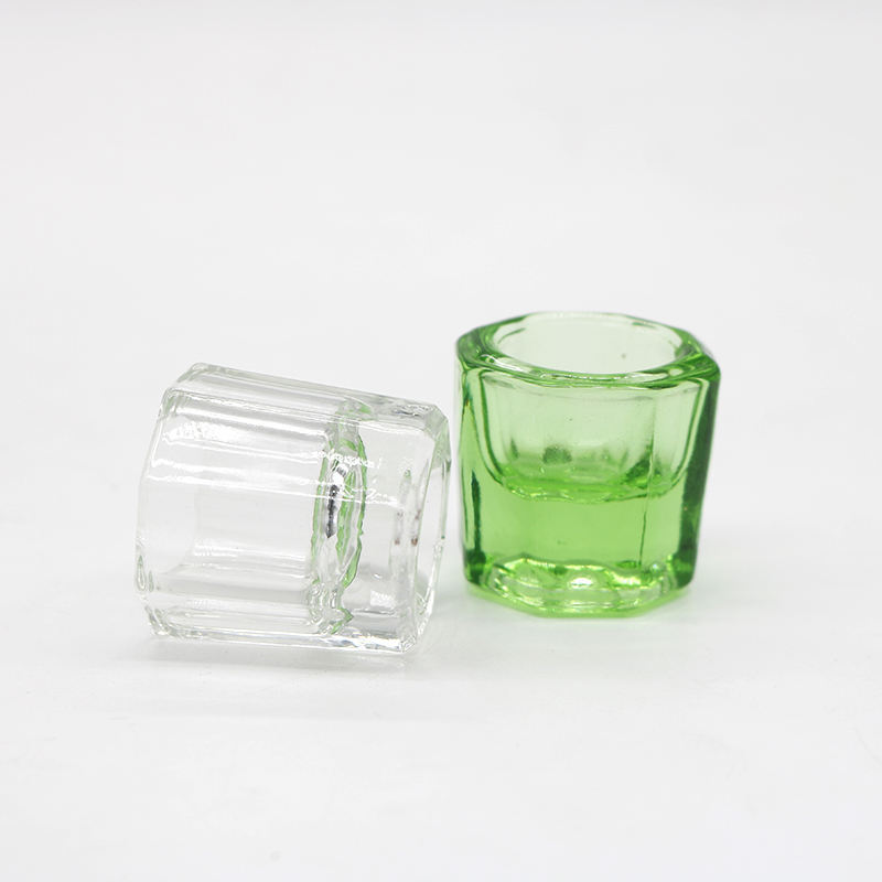 4pcs Dental Glass Dappen Dishes Tiny Mixing Bowls Octagonal Cup 4 colors